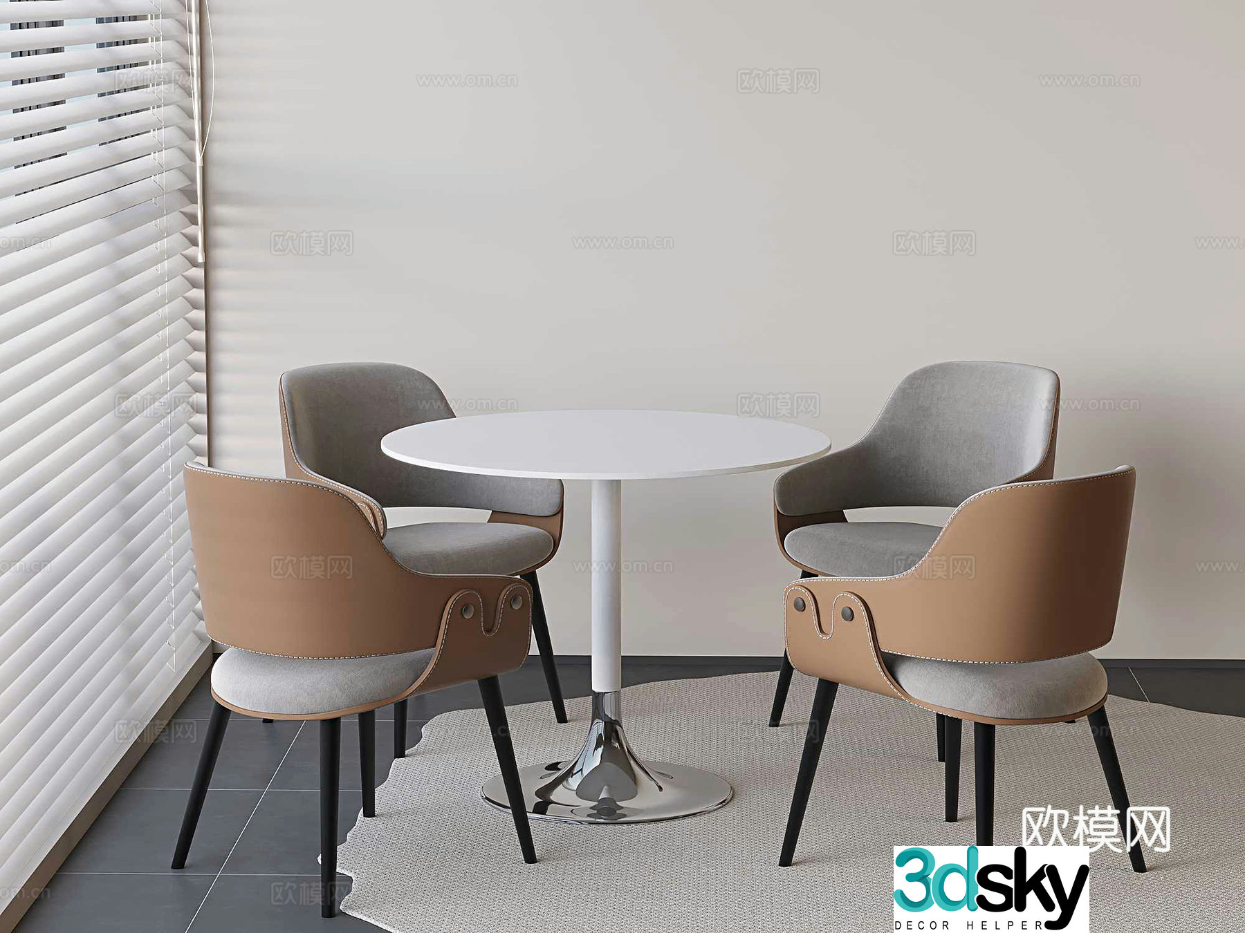 Modern negotiation tables and chairs leisure tables and chairs 3D model