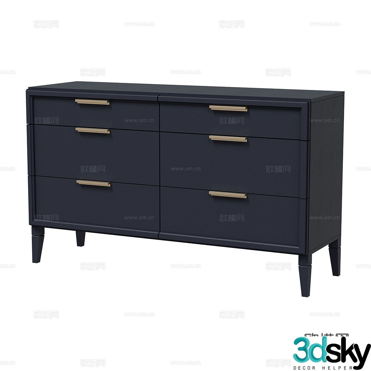 Modern chest of drawers side cabinet 3d model