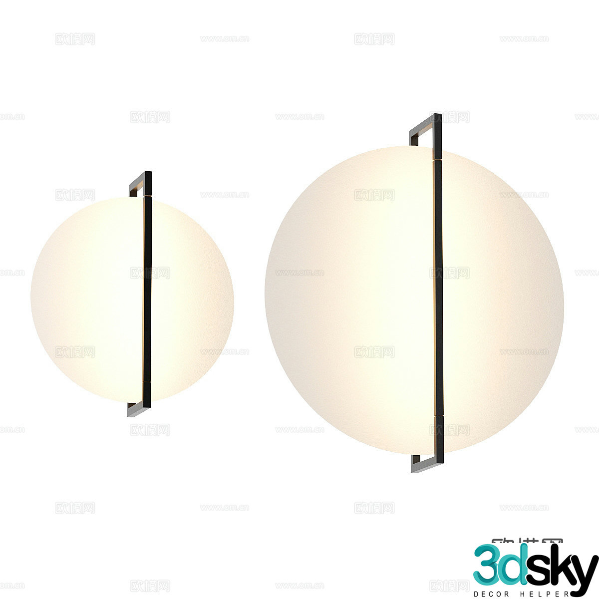 Simple wall lamp round wall lamp 3d model