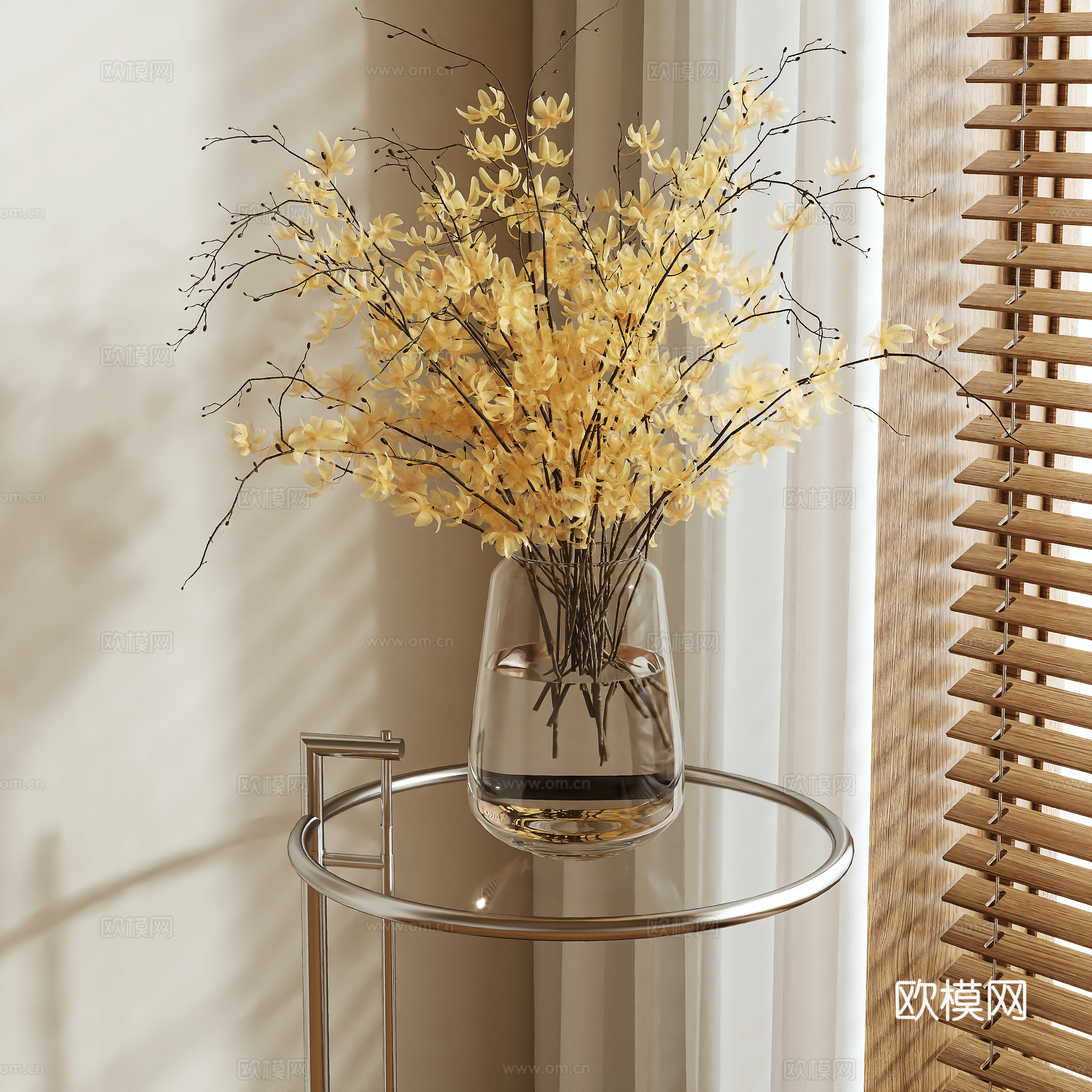 modern vase floral arrangement flower arrangement 3d model