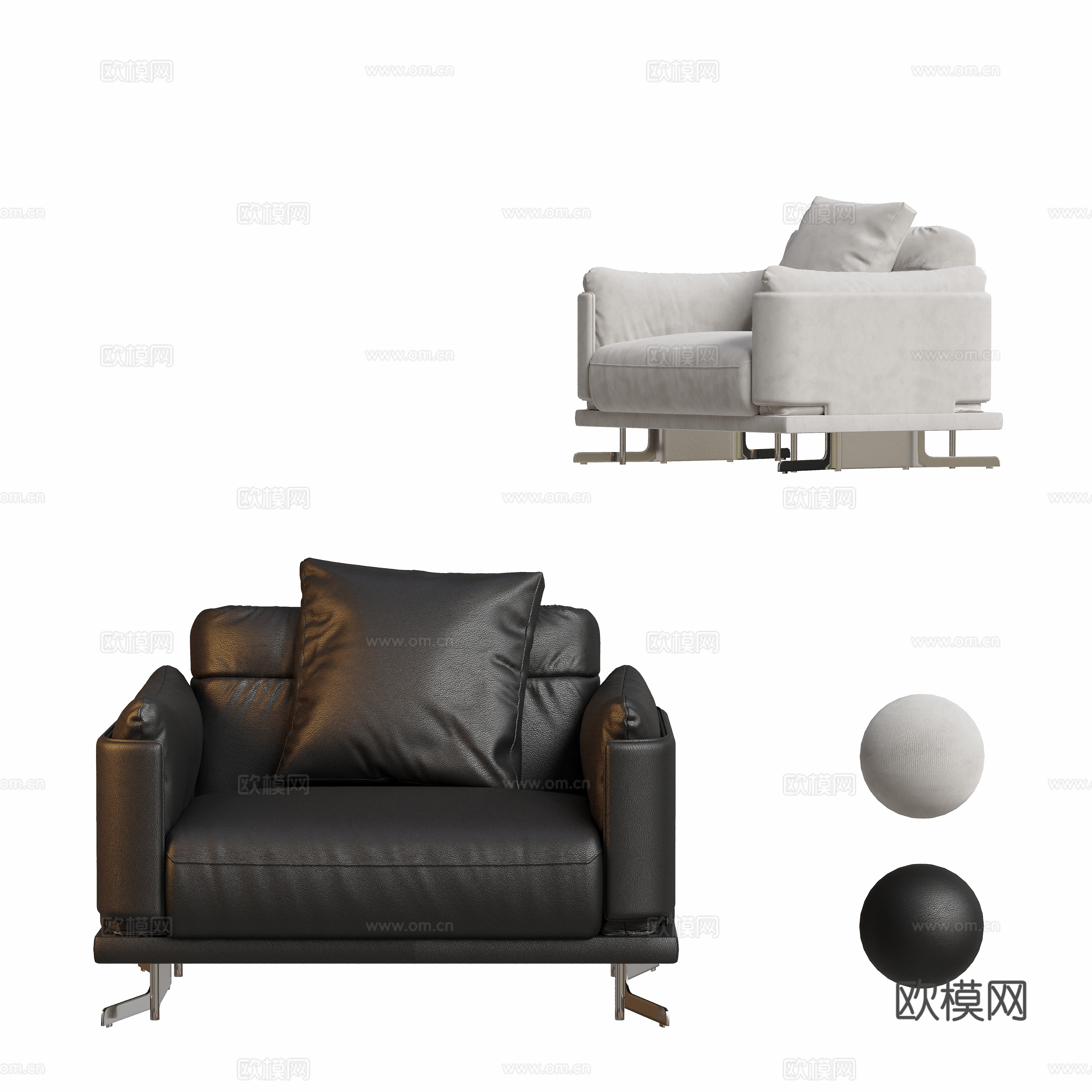 Single sofa leisure sofa 3d model