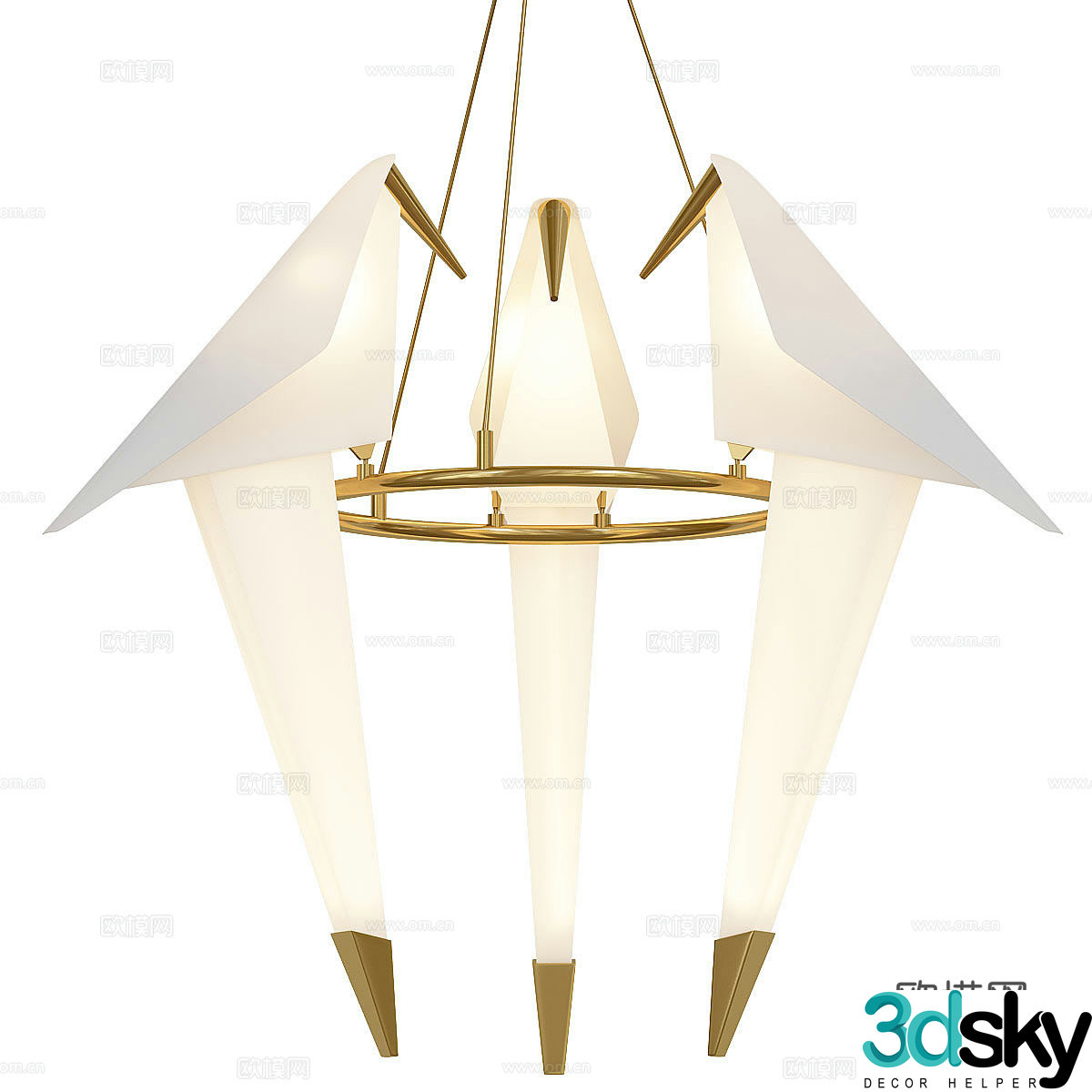 bird chandelier 3d model