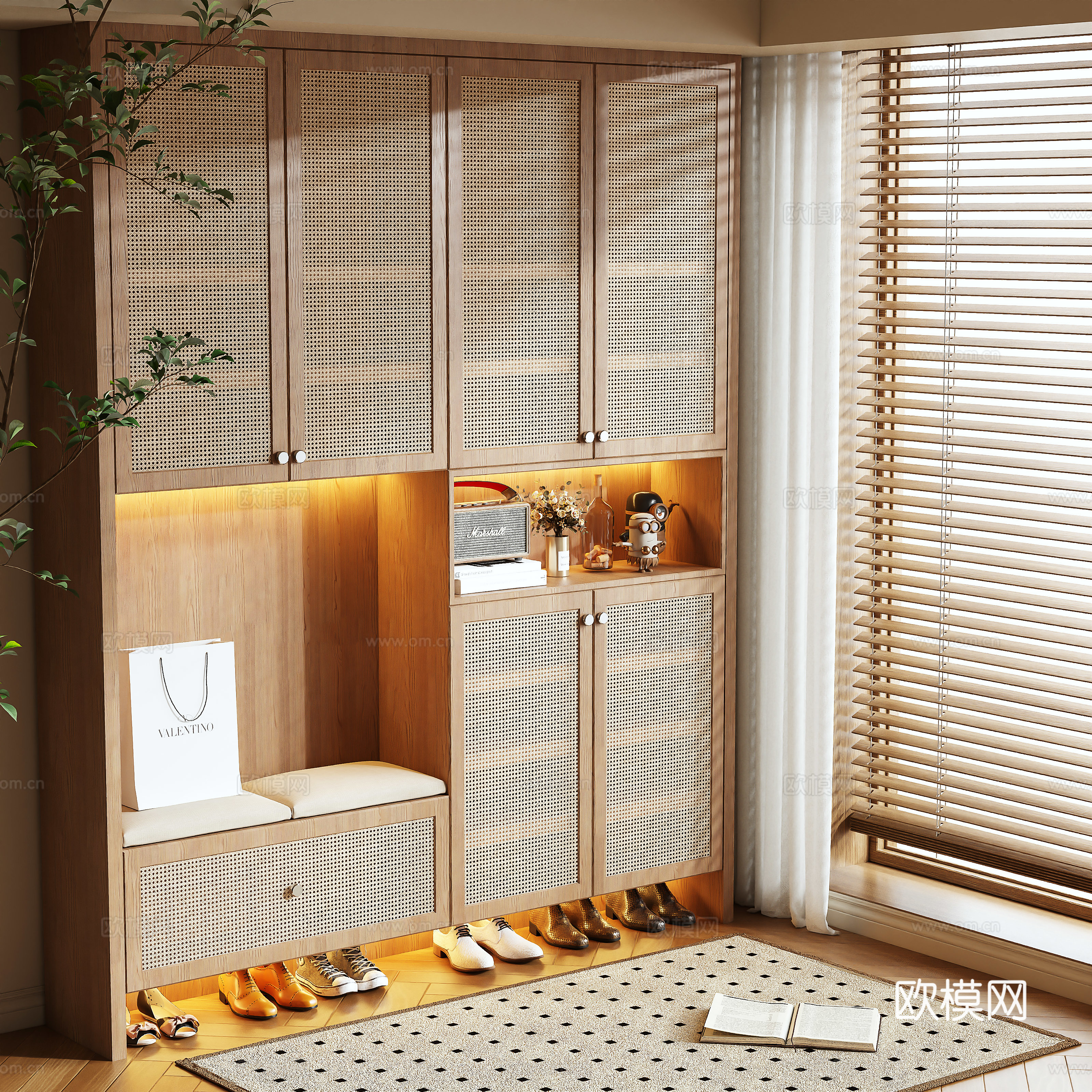 Wabi-sabi shoe cabinet 3d model