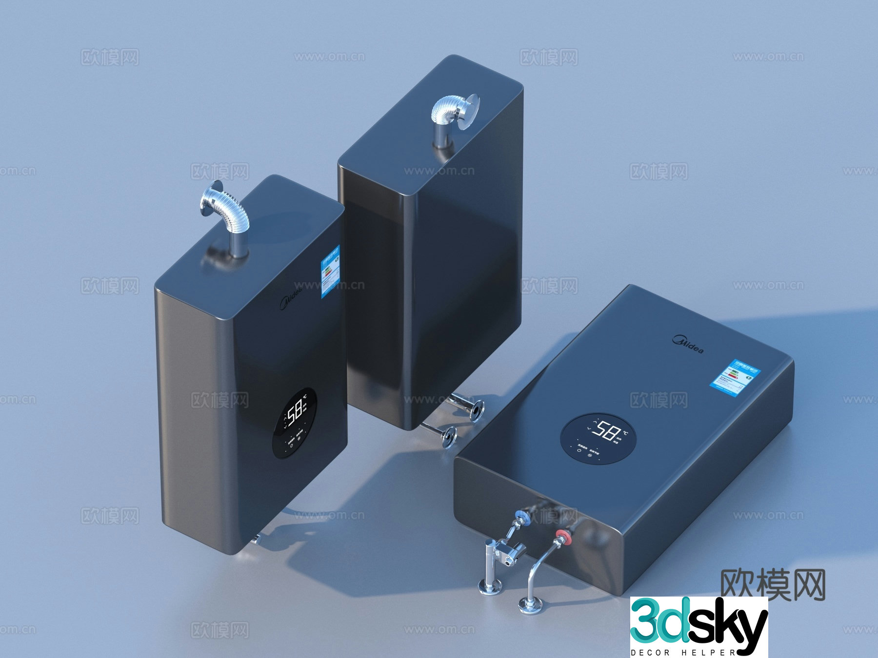 Gas water heater 3d model