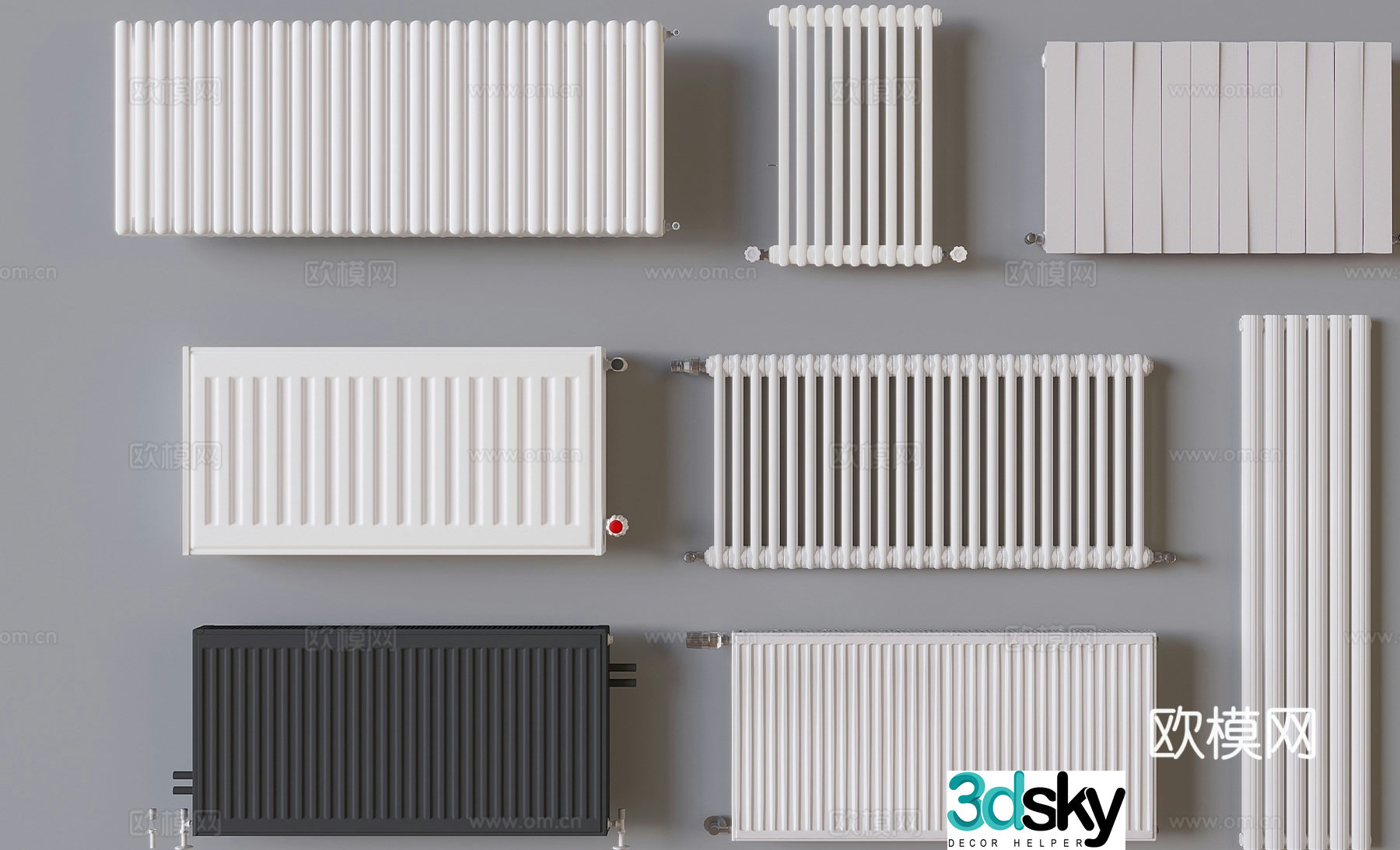 Radiator heating pipe heater radiator 3d model