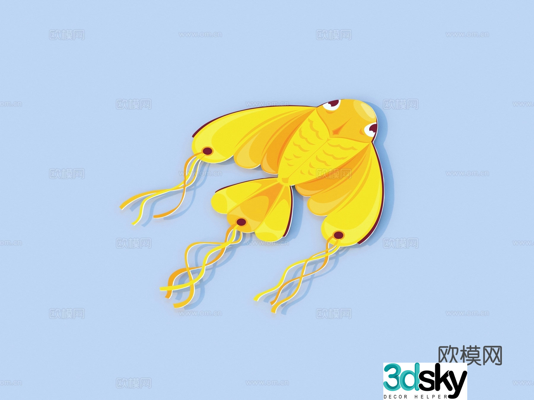 kite toy ornament decoration 3d model