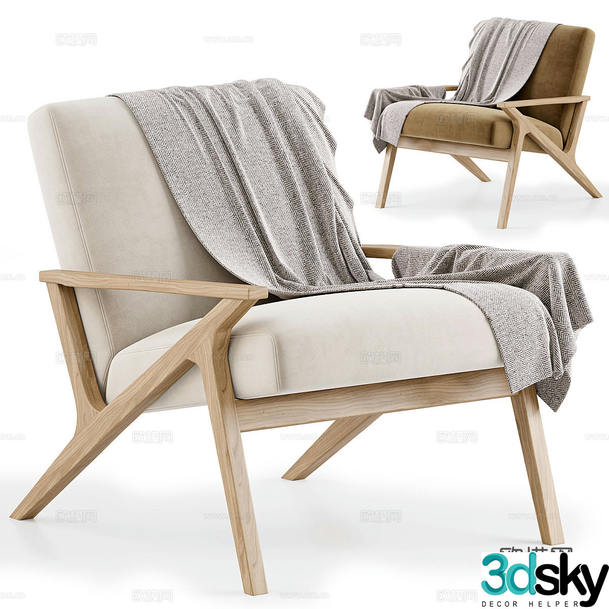 Modern chair leisure chair 3d model