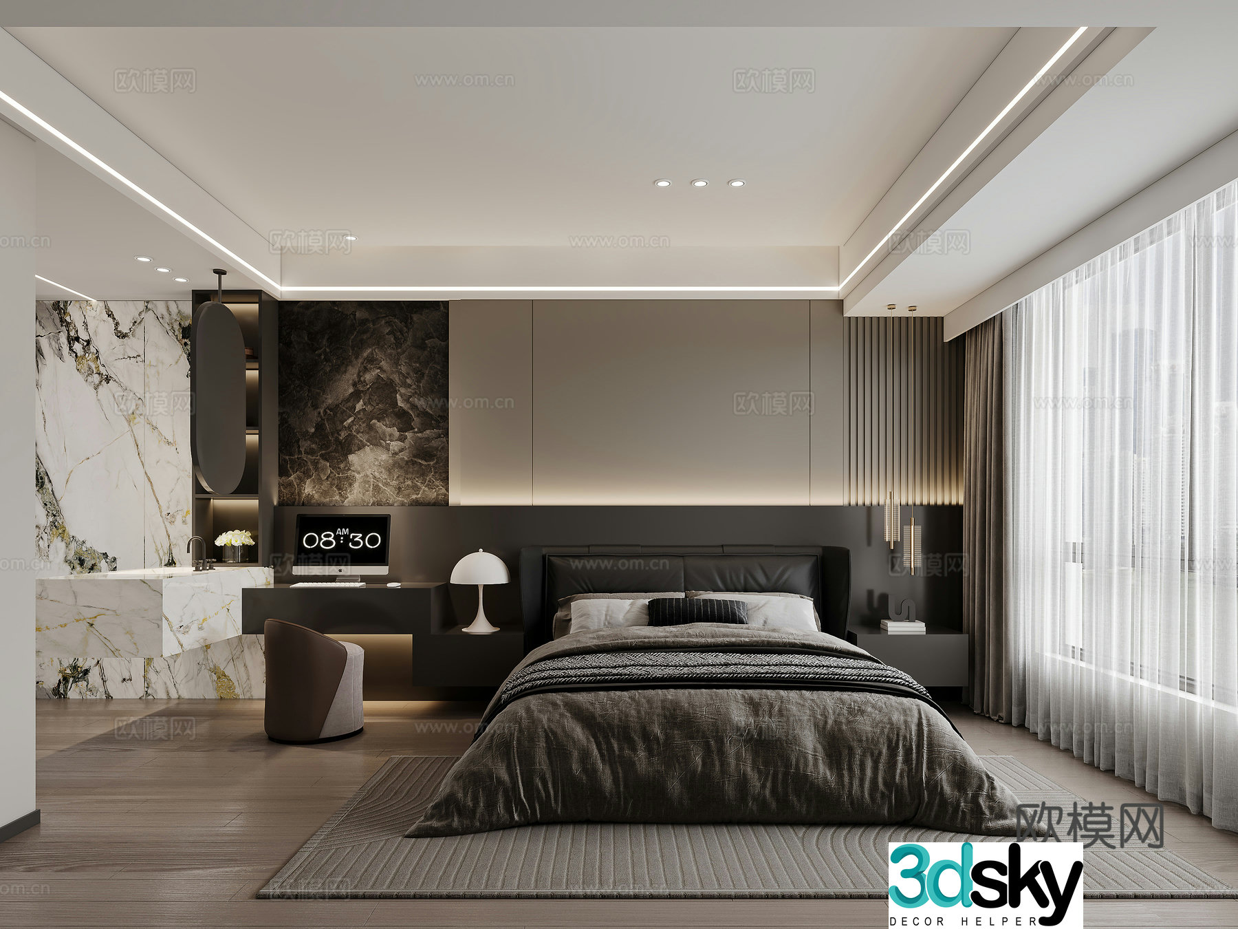 Italian style bedroom master bedroom 3d model