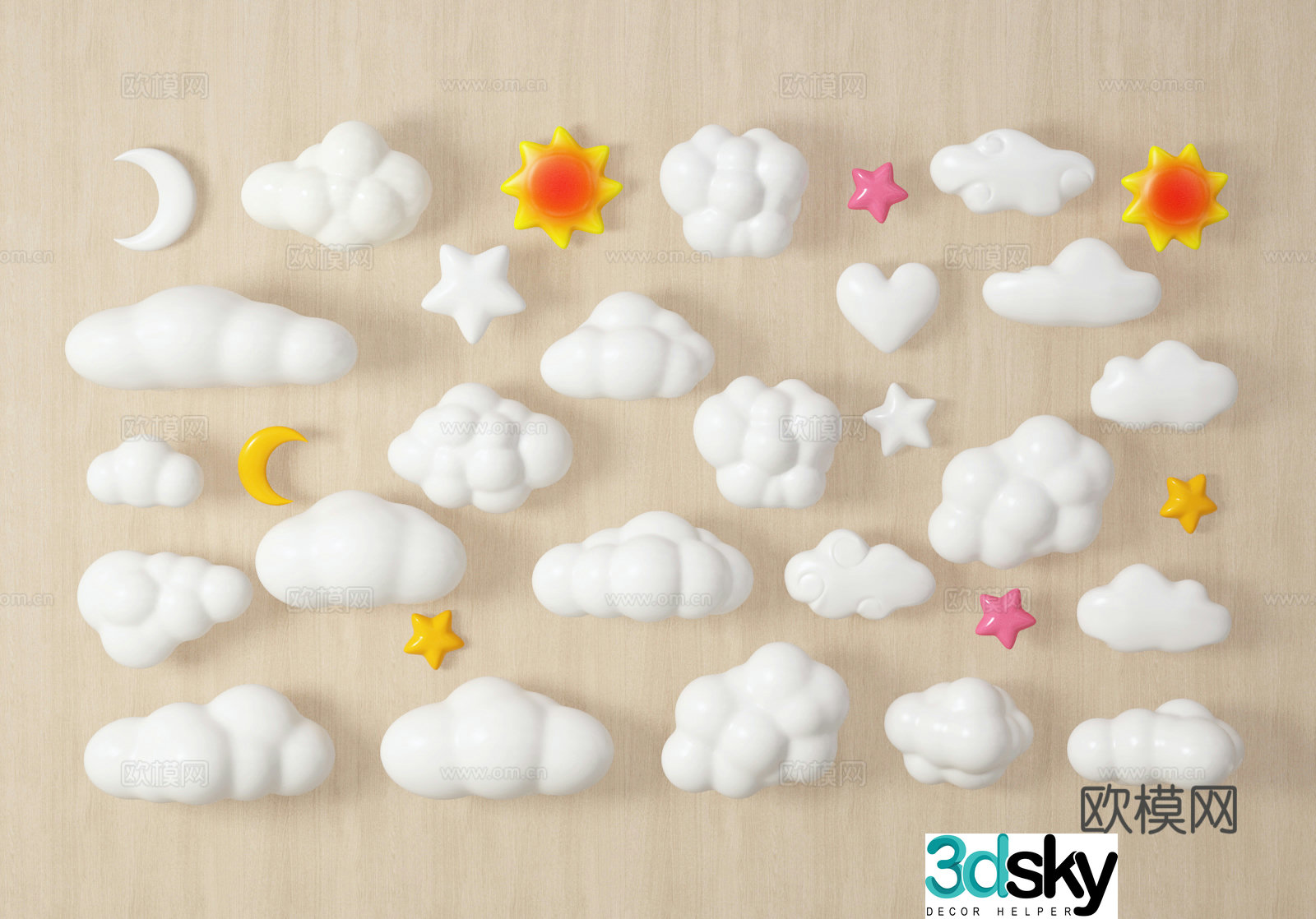 Cloud hangings wall hangings 3d model