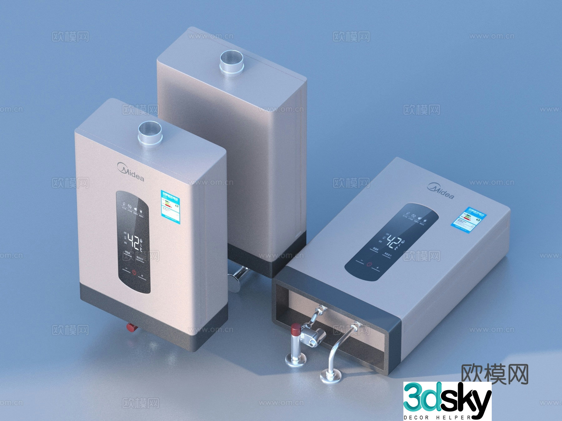 Gas water heater 3d model