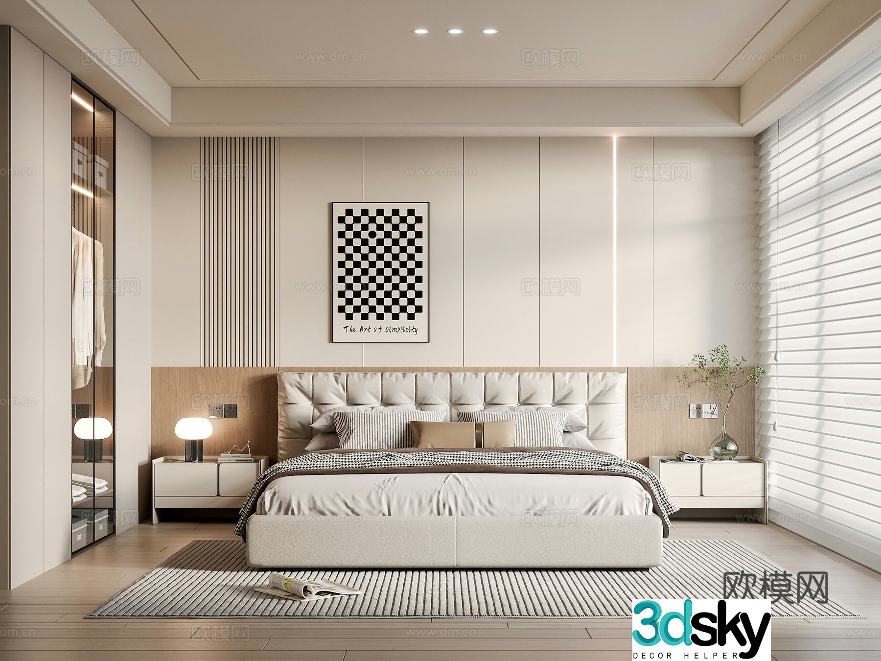 Modern bedroom master bedroom 3d model