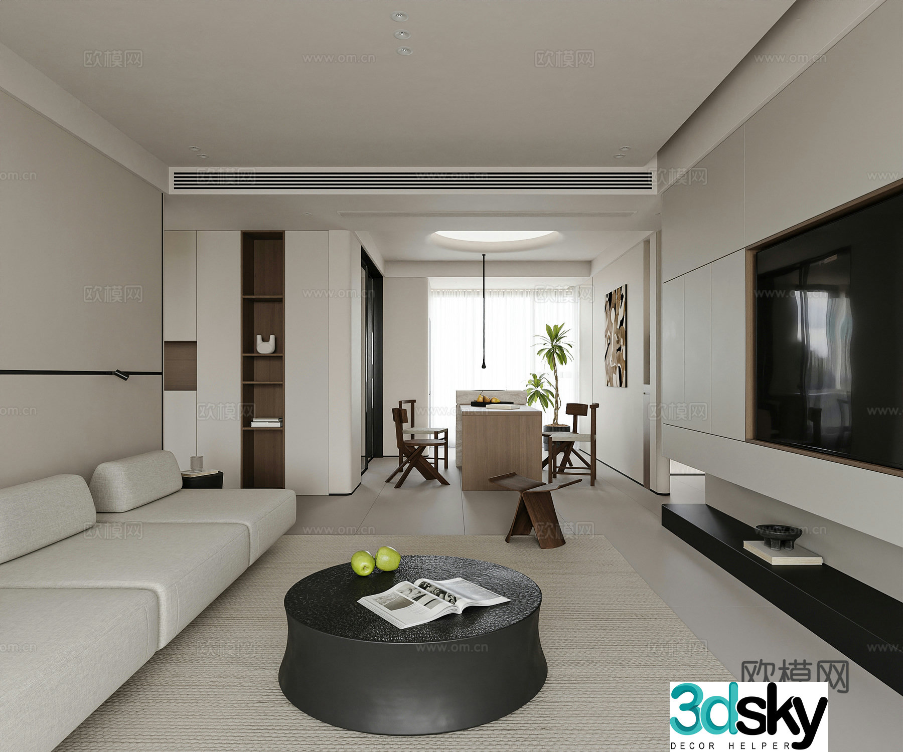 Modern guest restaurant 3d model