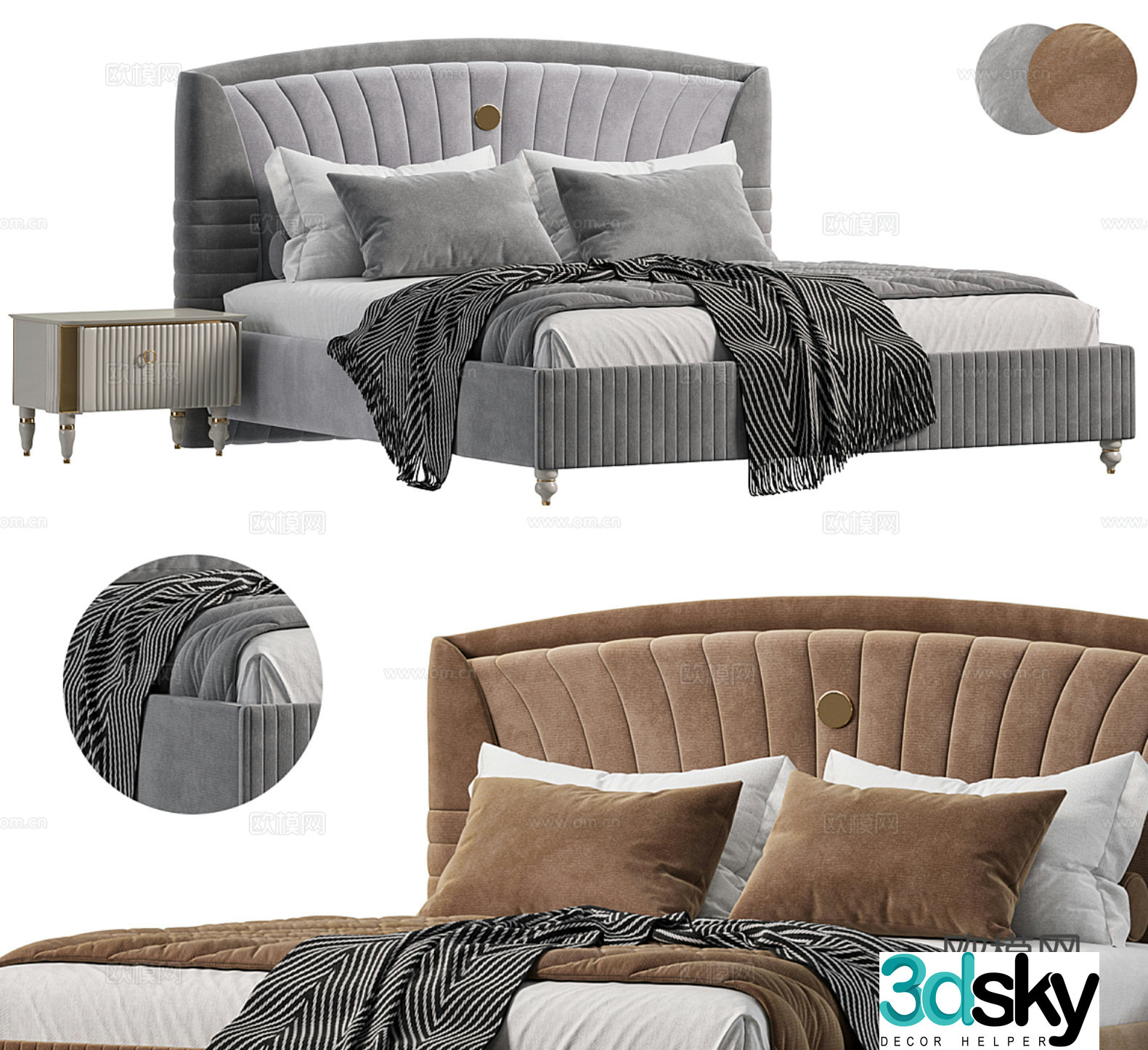 Double bed 3d model