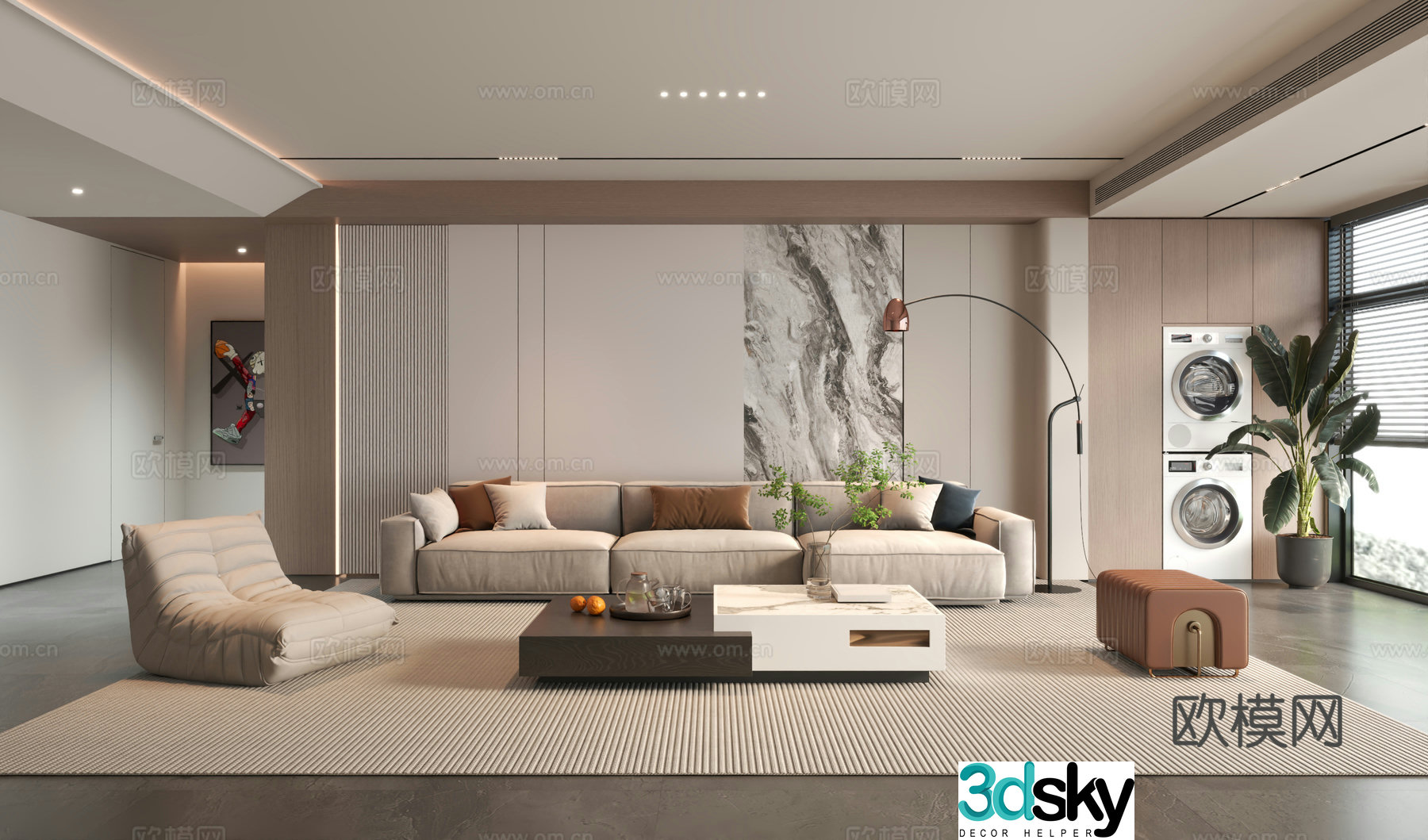 Modern living room 3d model