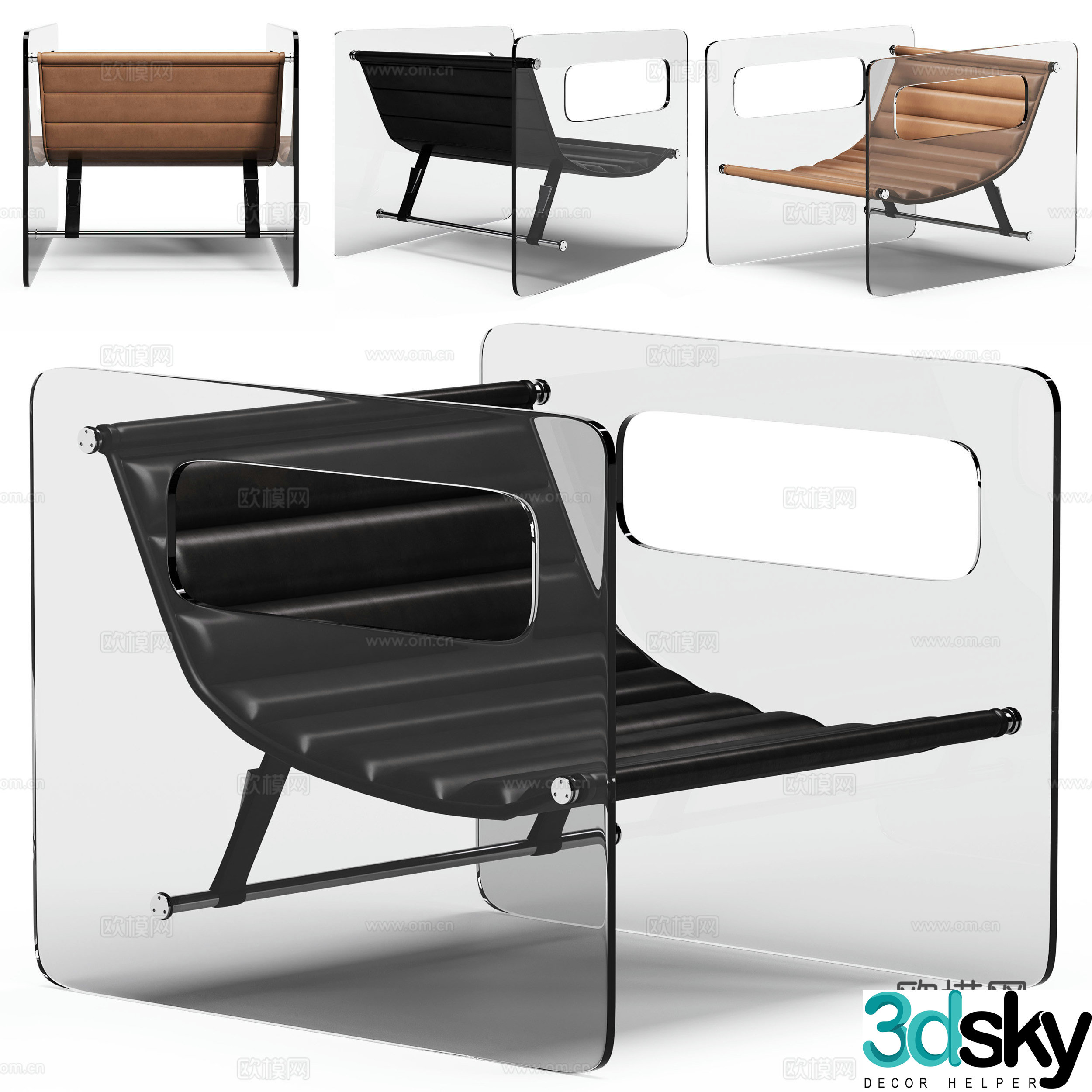Tonelli lounge chair armchair 3d model