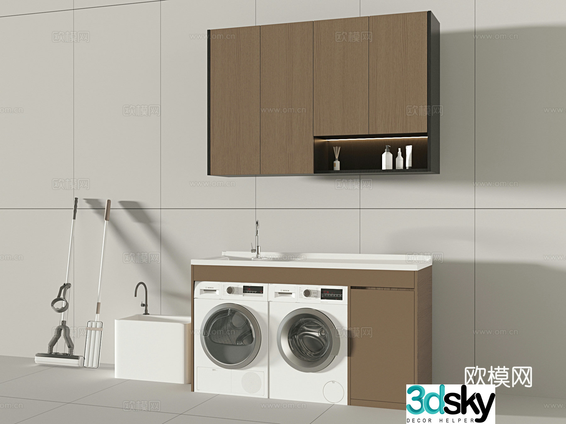 Washing machine cabinet dryer 3d model