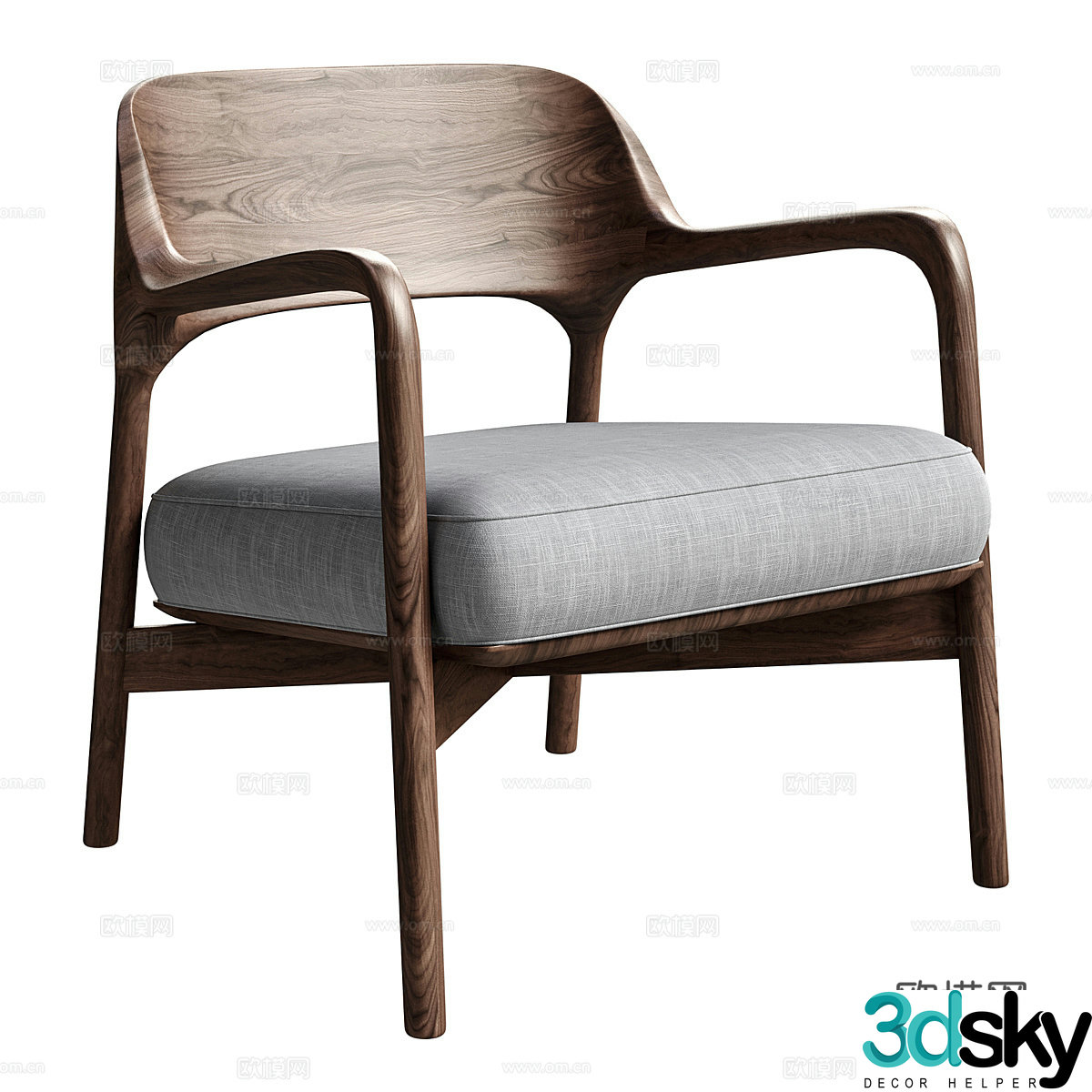 Nordic chair dining chair 3d model