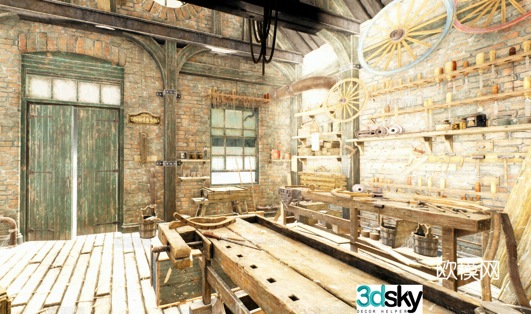 European style tool room 3d model