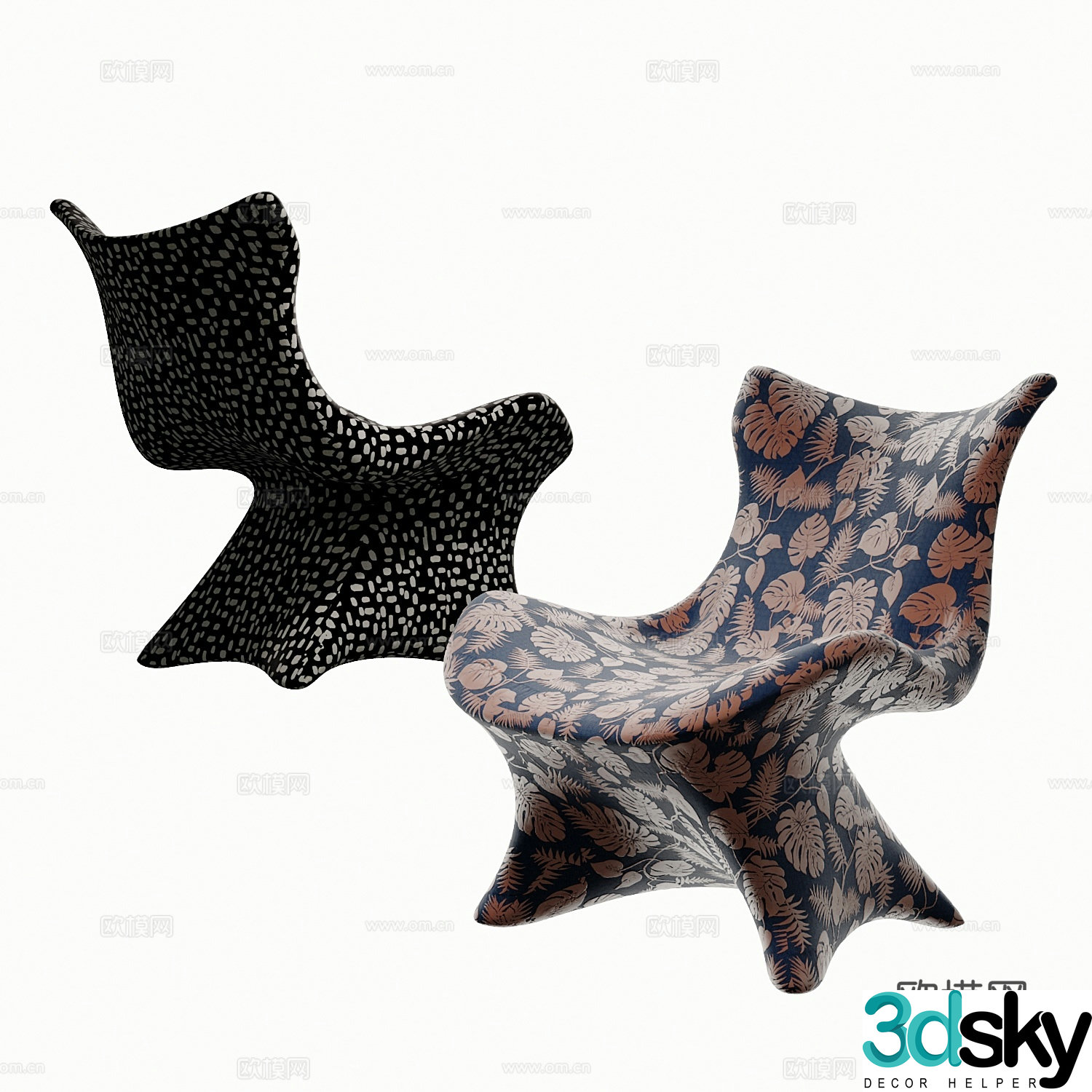 Modern chair sand shark lounge chair 3d model