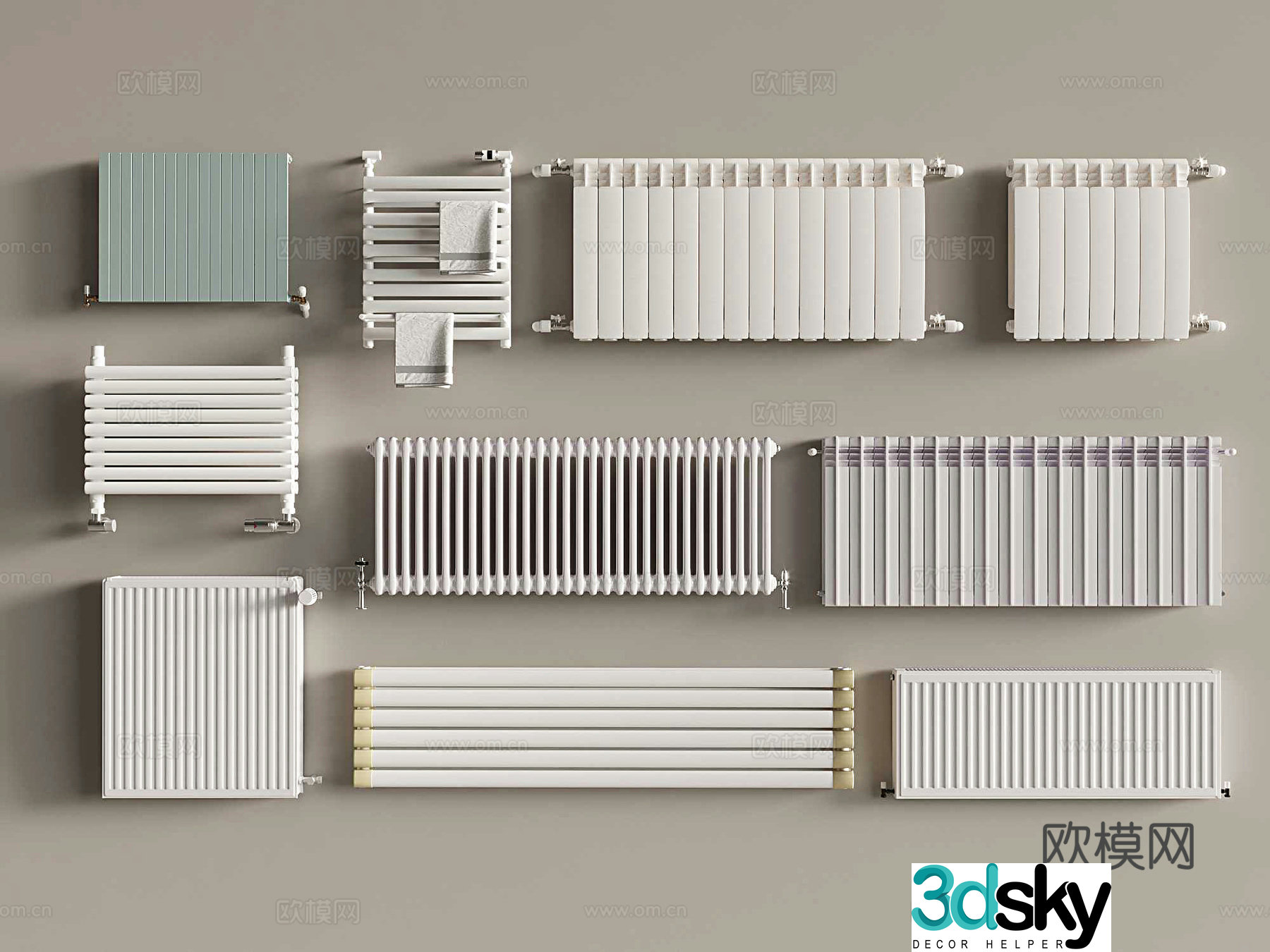 Radiator heating pipe heater radiator 3d model