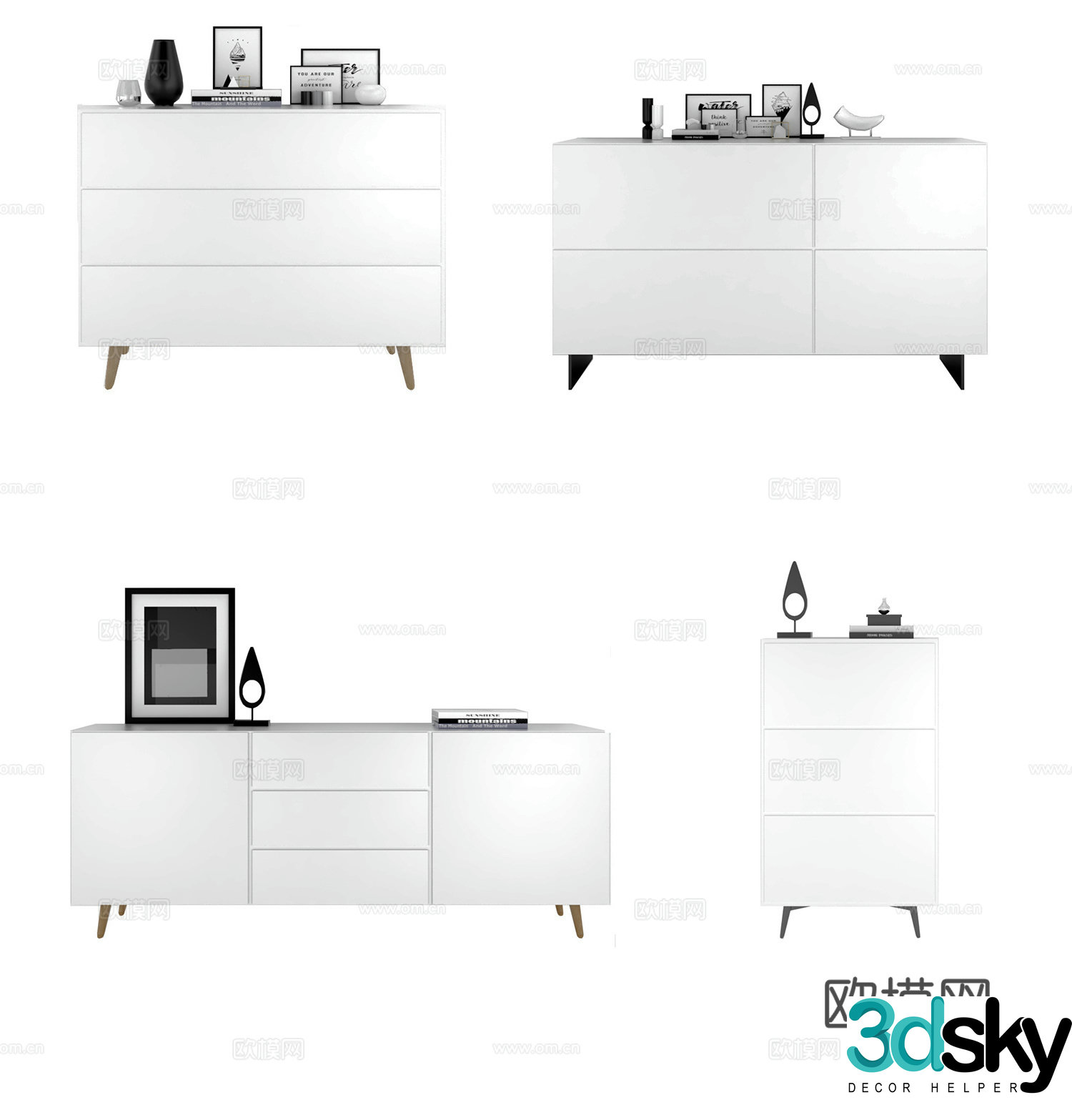 Modern entryway cabinet 3d model