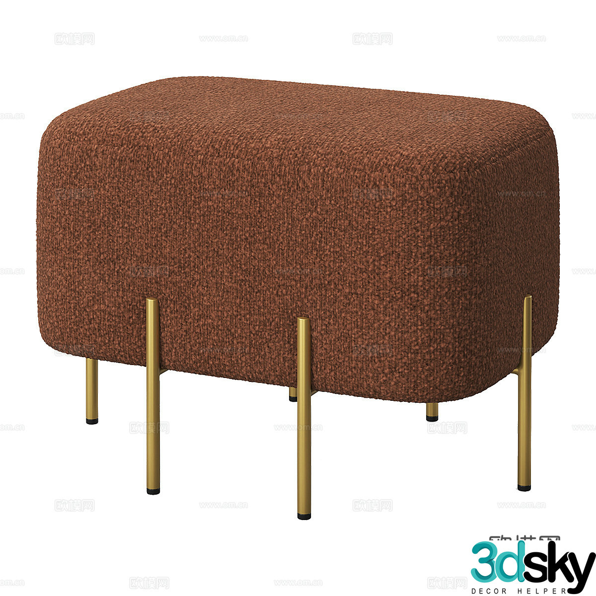 Stool low stool sofa stool footrest 3d model