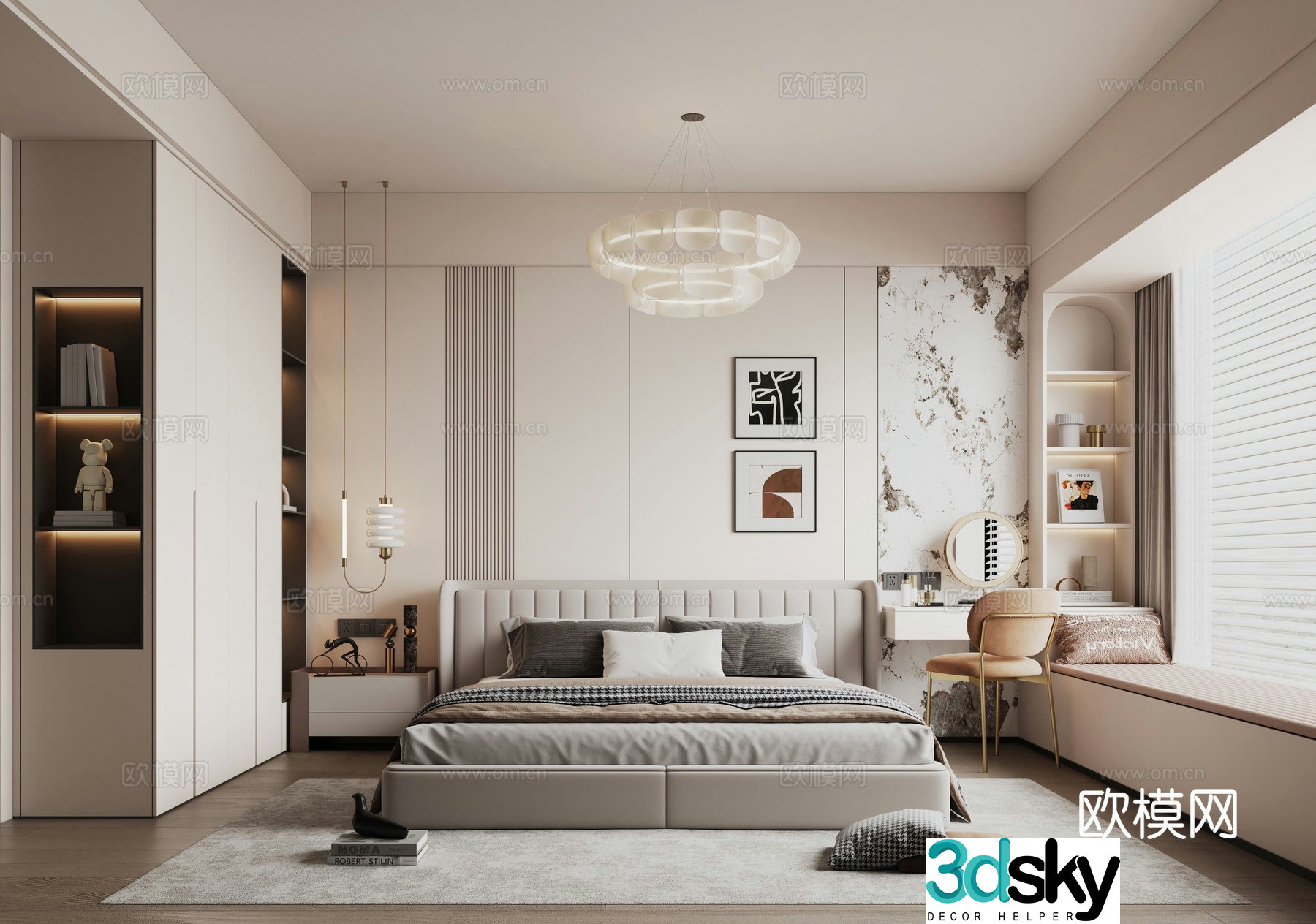 Modern bedroom master bedroom 3d model