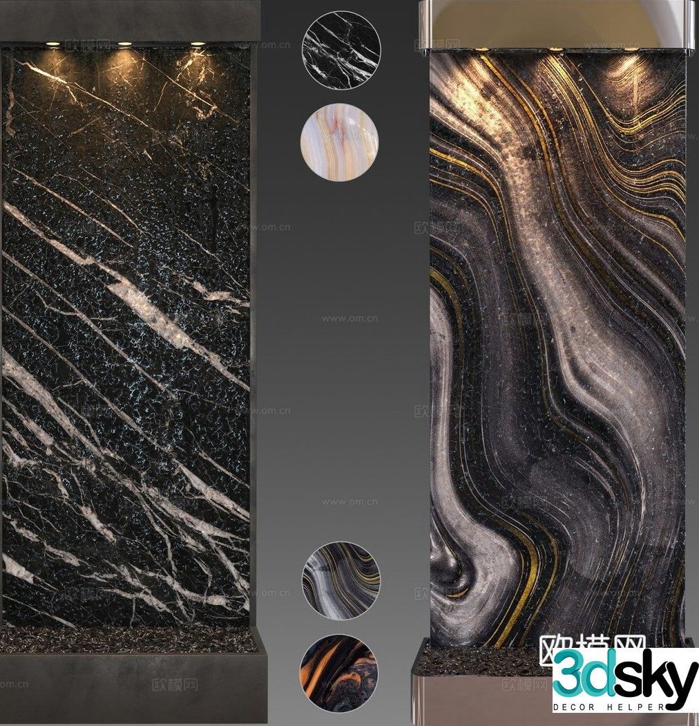 Marble background wall 3d model
