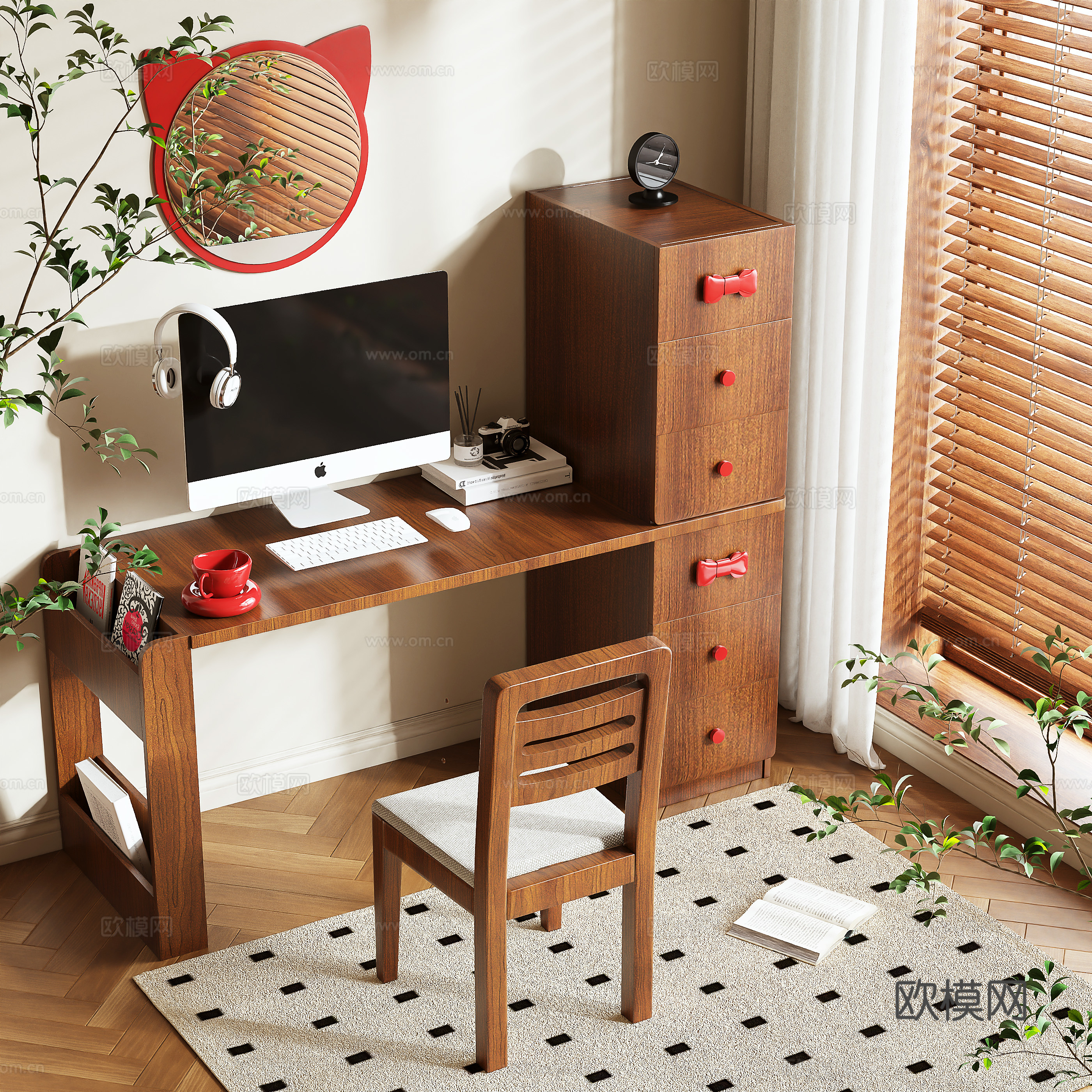 Medieval style desk 3d model