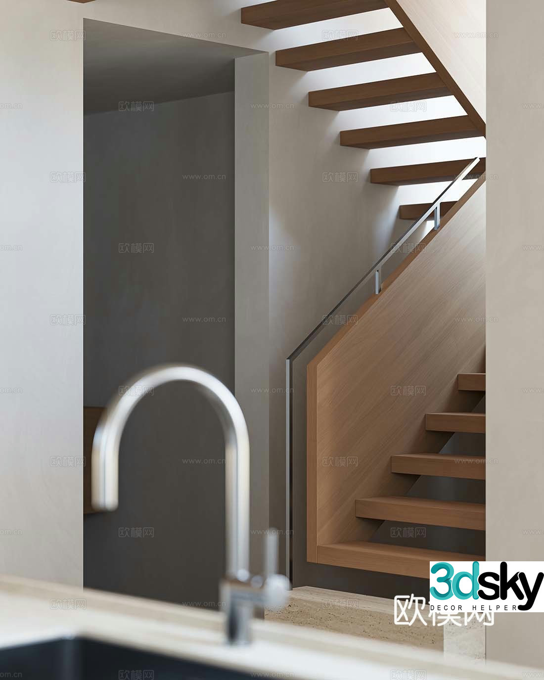 Modern stairwell 3d model