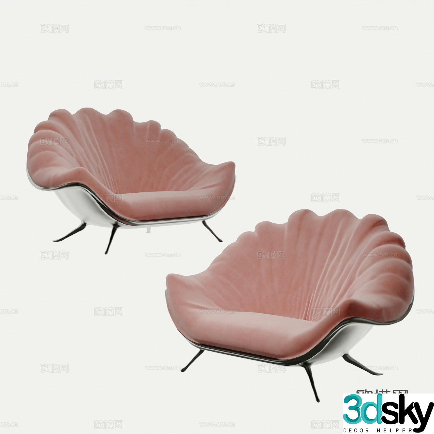 Single sofa shell sofa 3d model