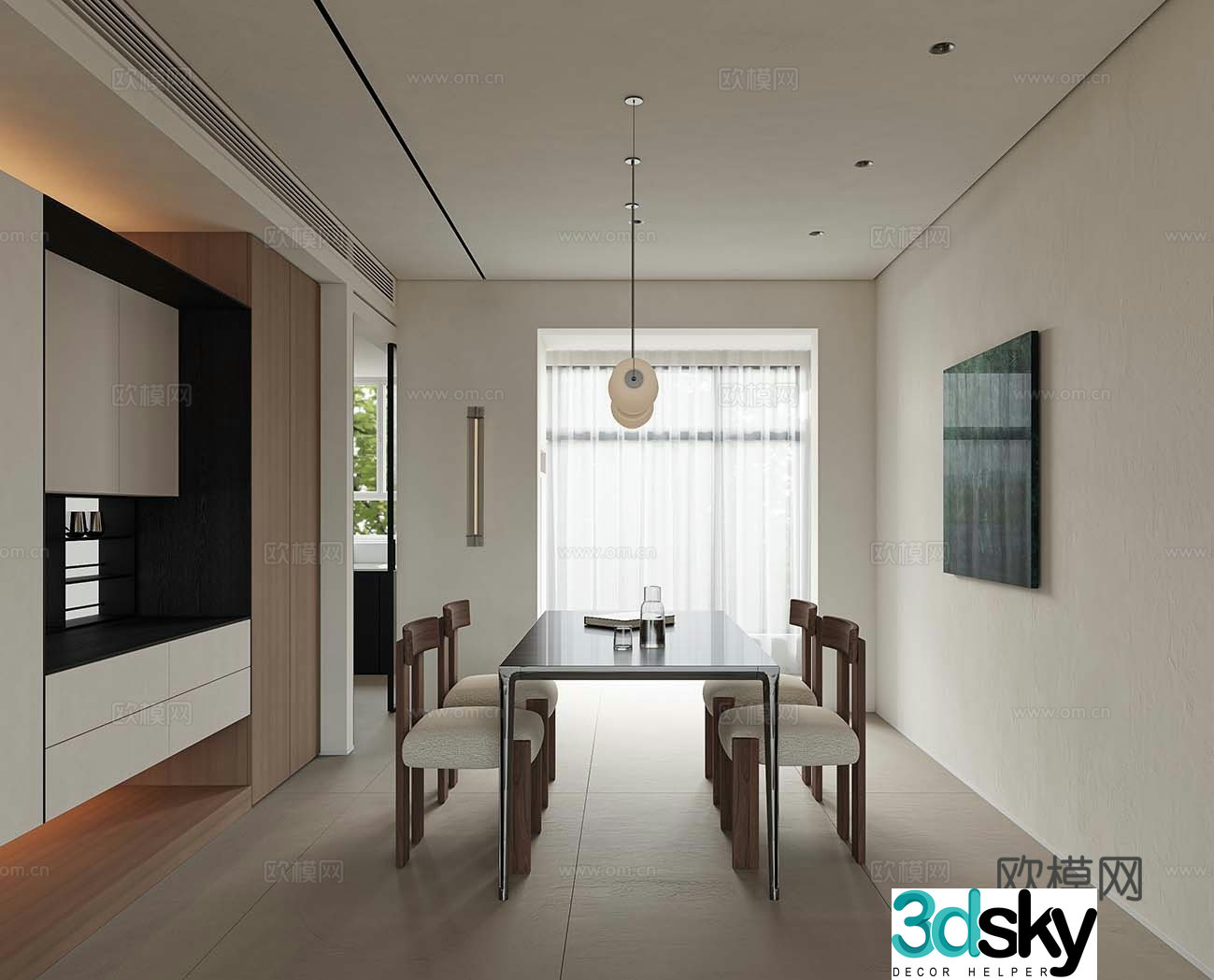 Modern restaurant 3d model