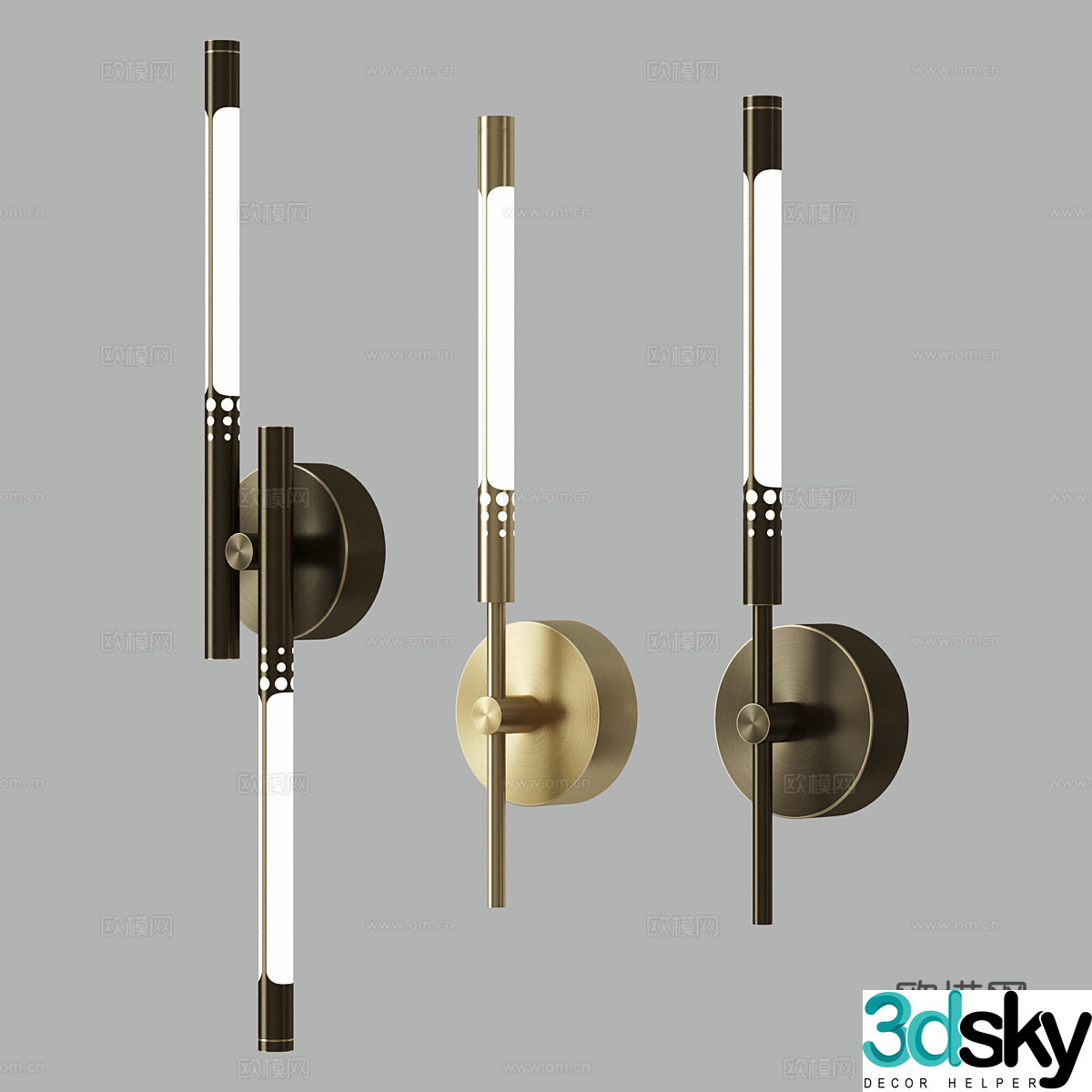 Long wall lamp minimalist wall lamp 3d model