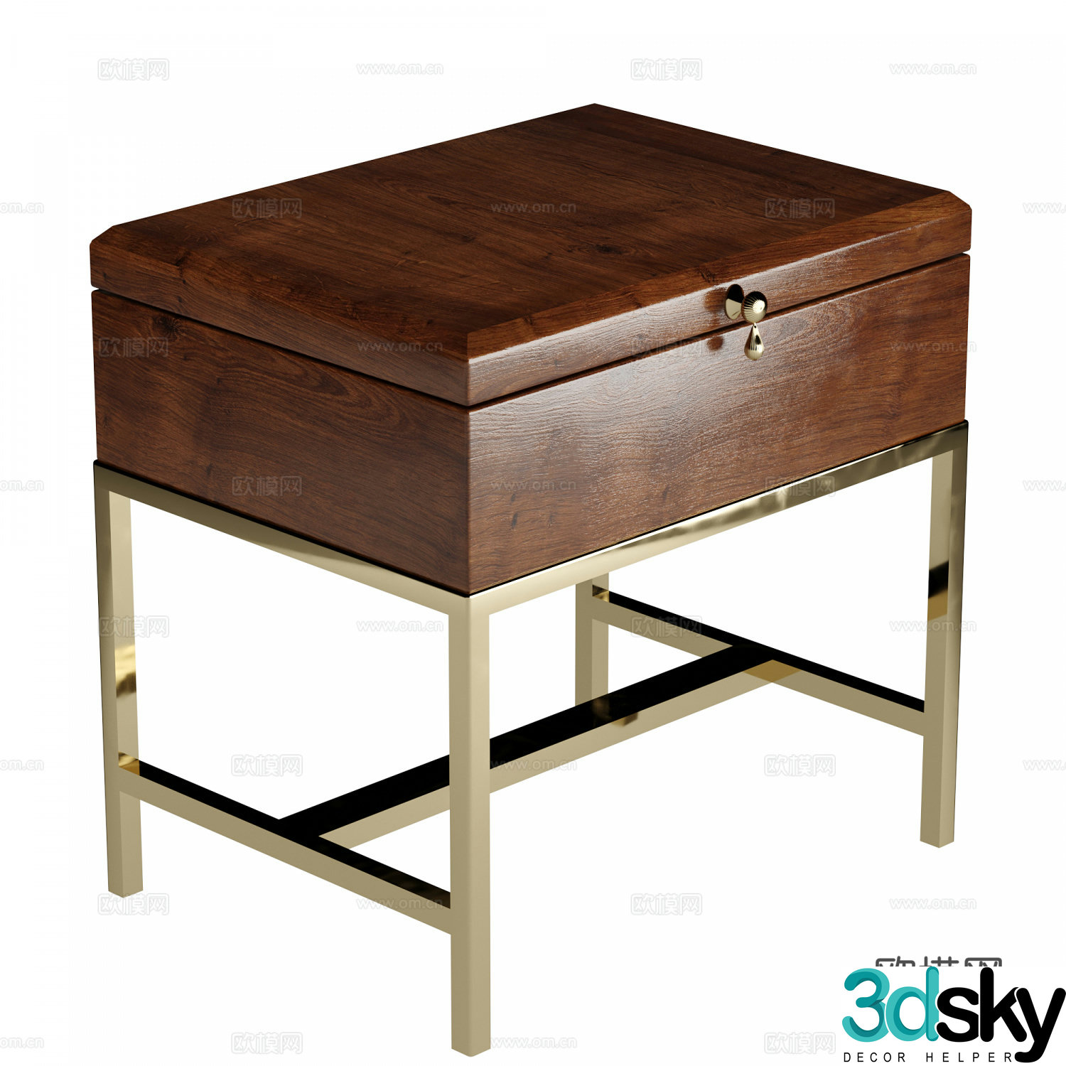 Lenox simple European bedside table 3d model