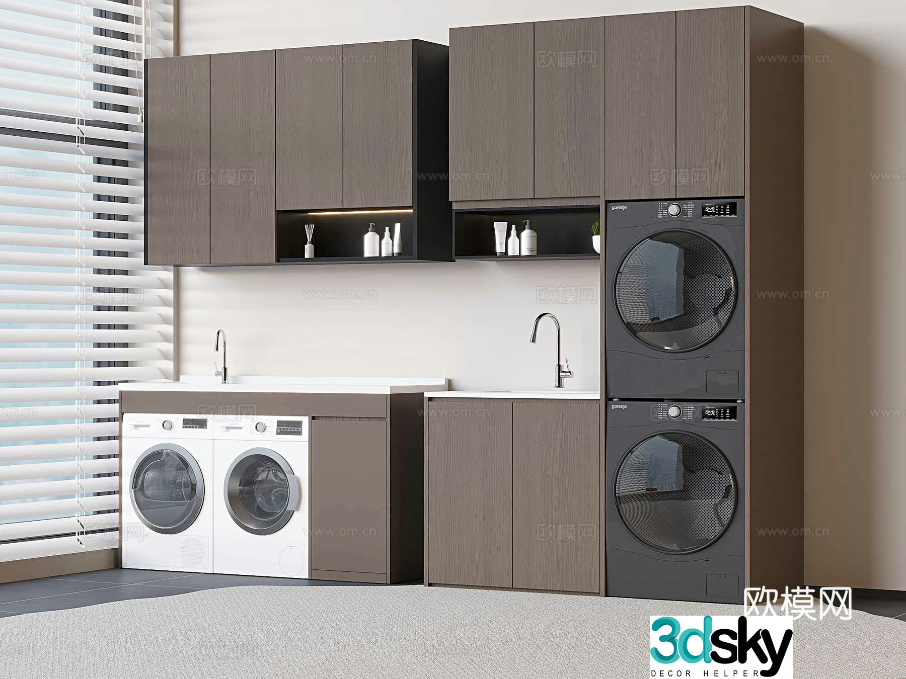 Washing machine cabinet balcony cabinet 3d model