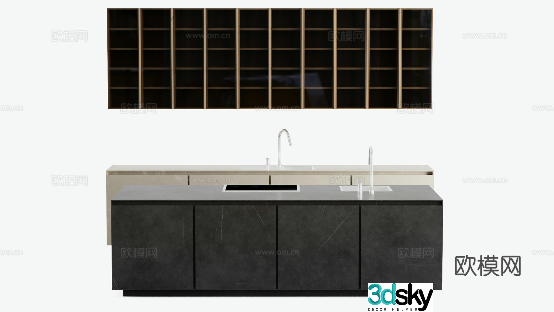 Marble bar island bar 3d model