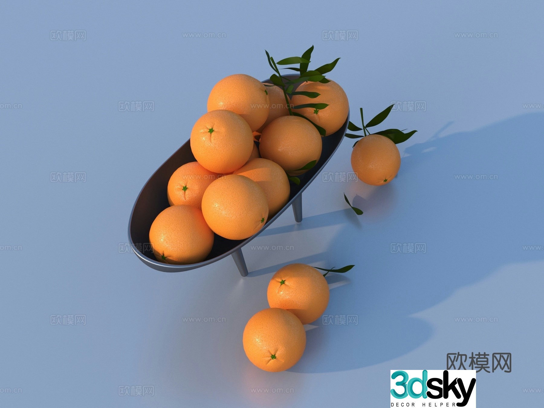orange orange tangerine fruit 3d model
