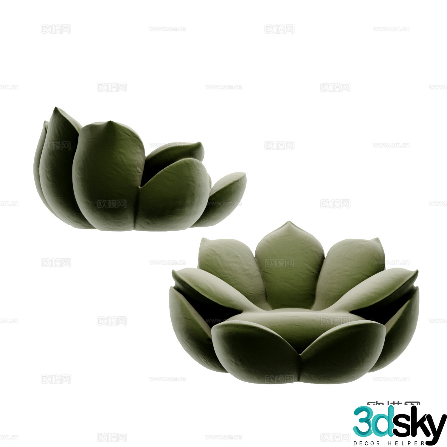 Lotus sofa beanbag sofa 3d model