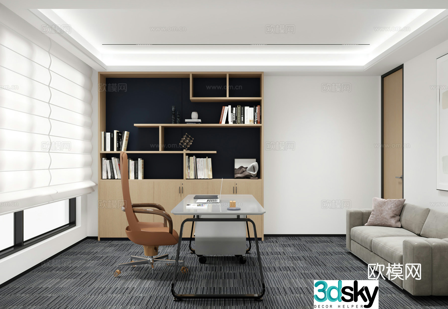 Modern director office manager room 3d model