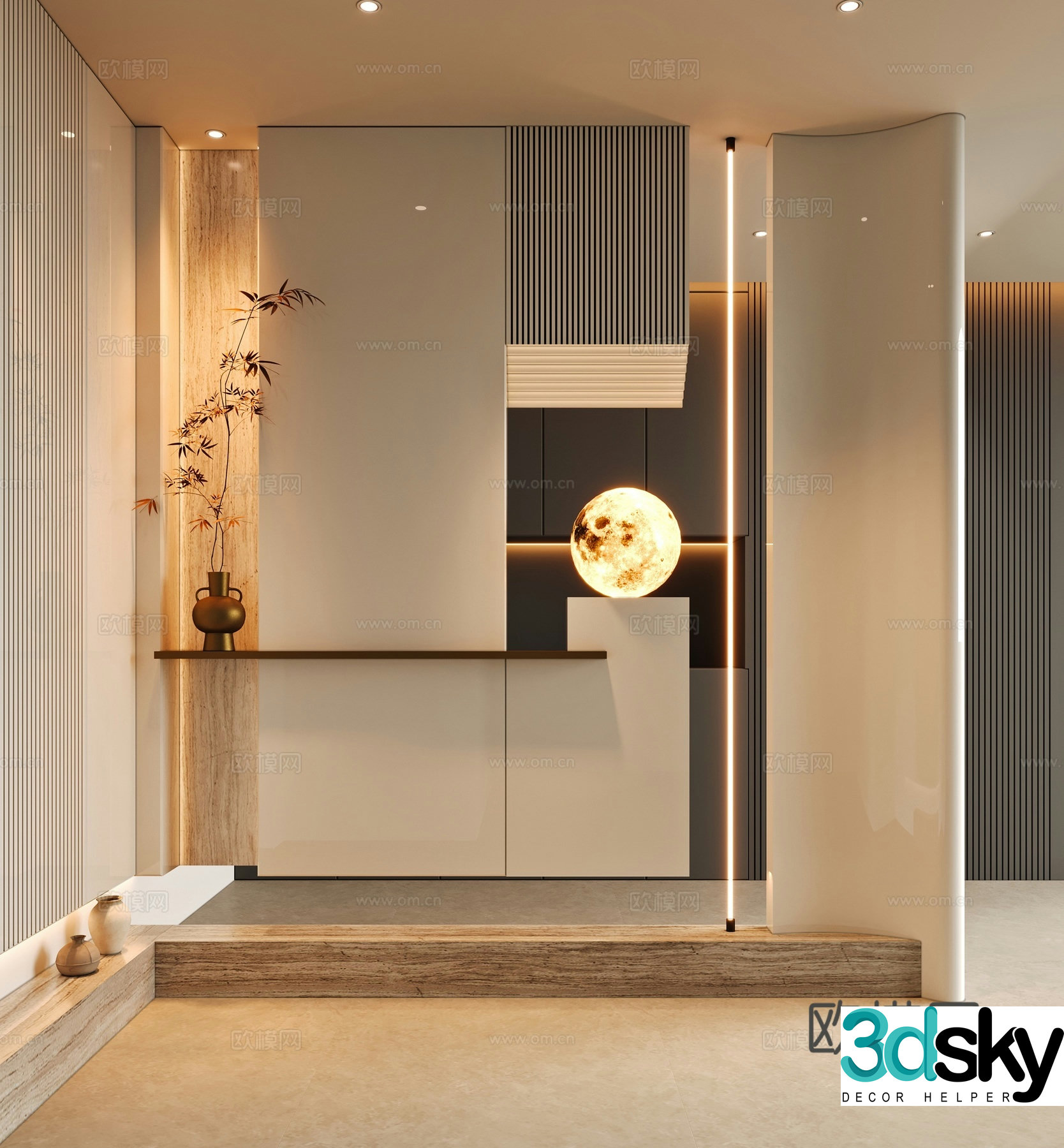 Modern entrance partition 3d model