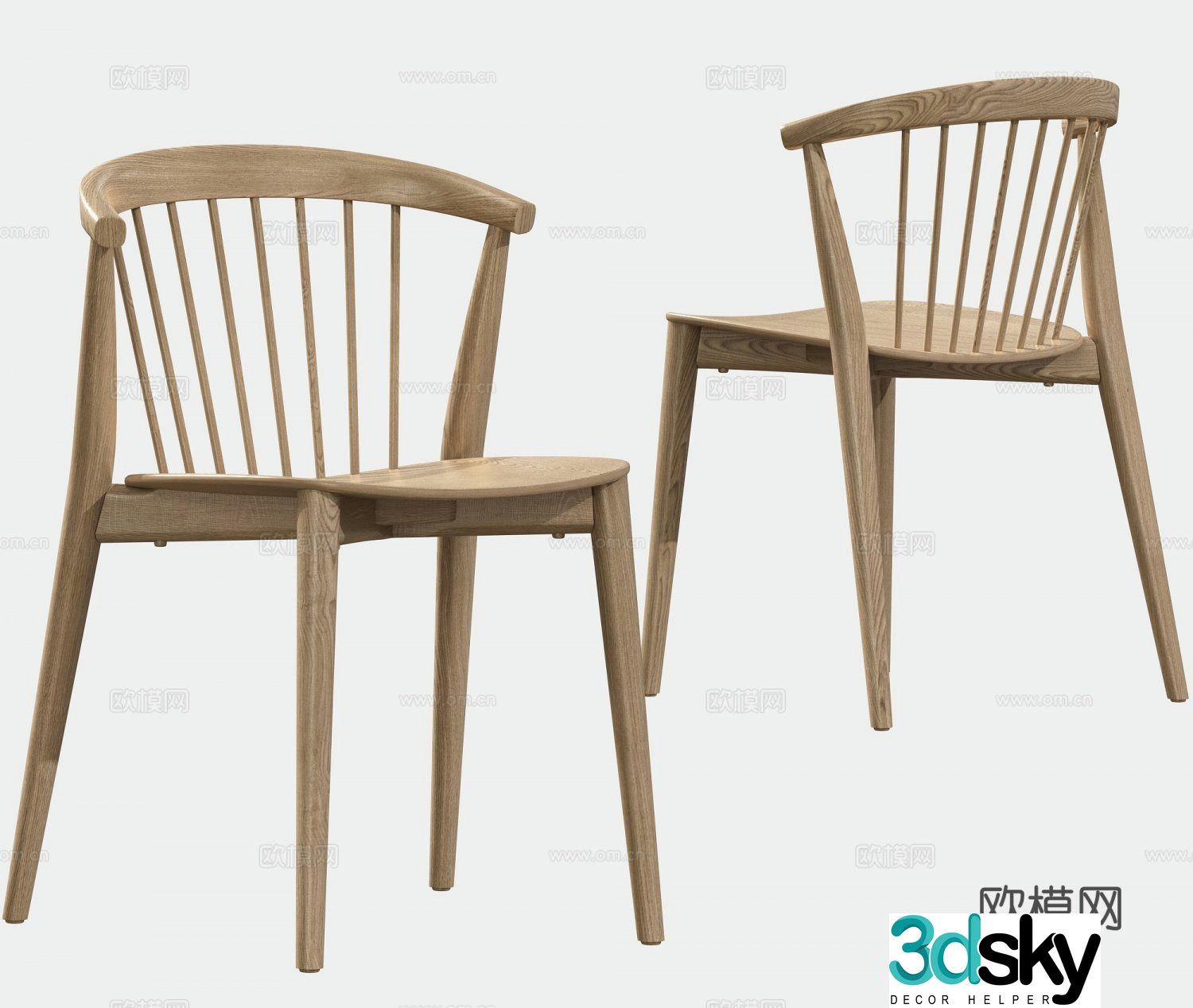 Wabi-sabi chair dining chair 3d model