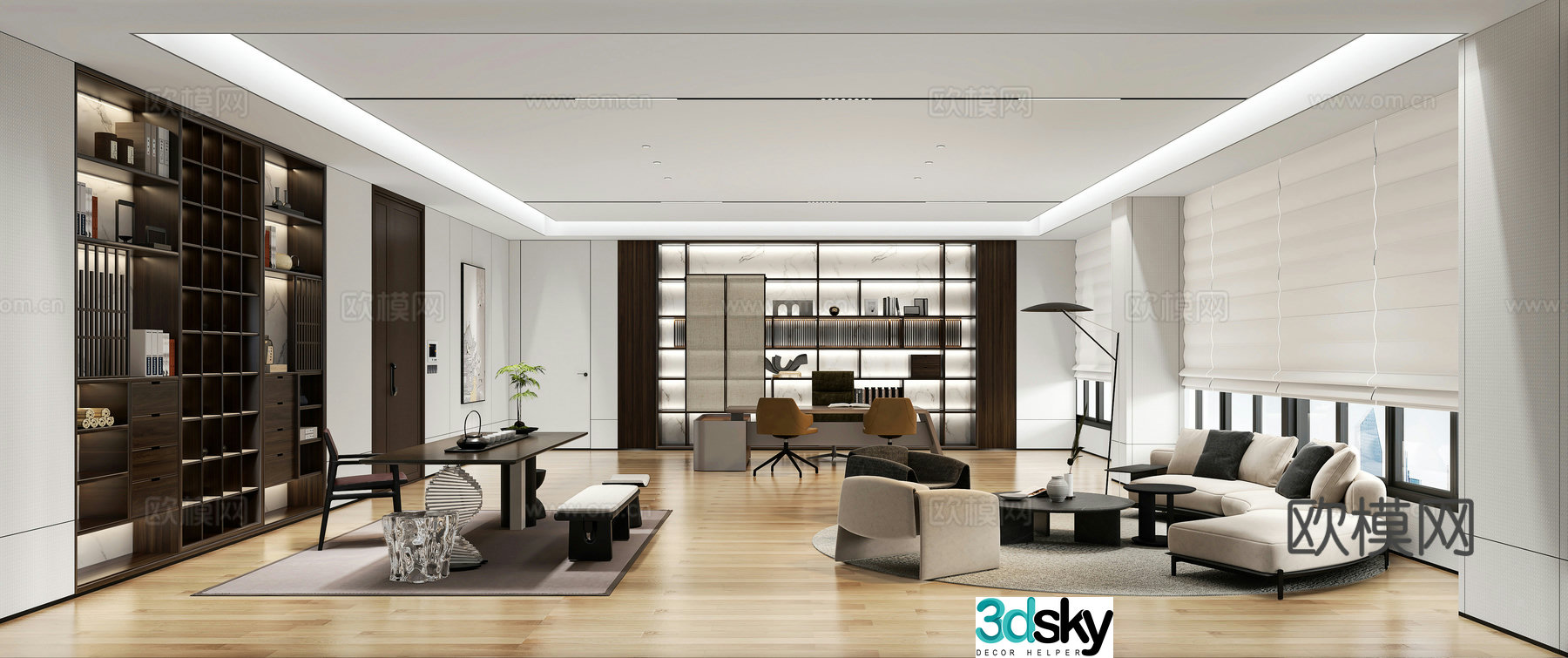 New Chinese style manager office 3d model