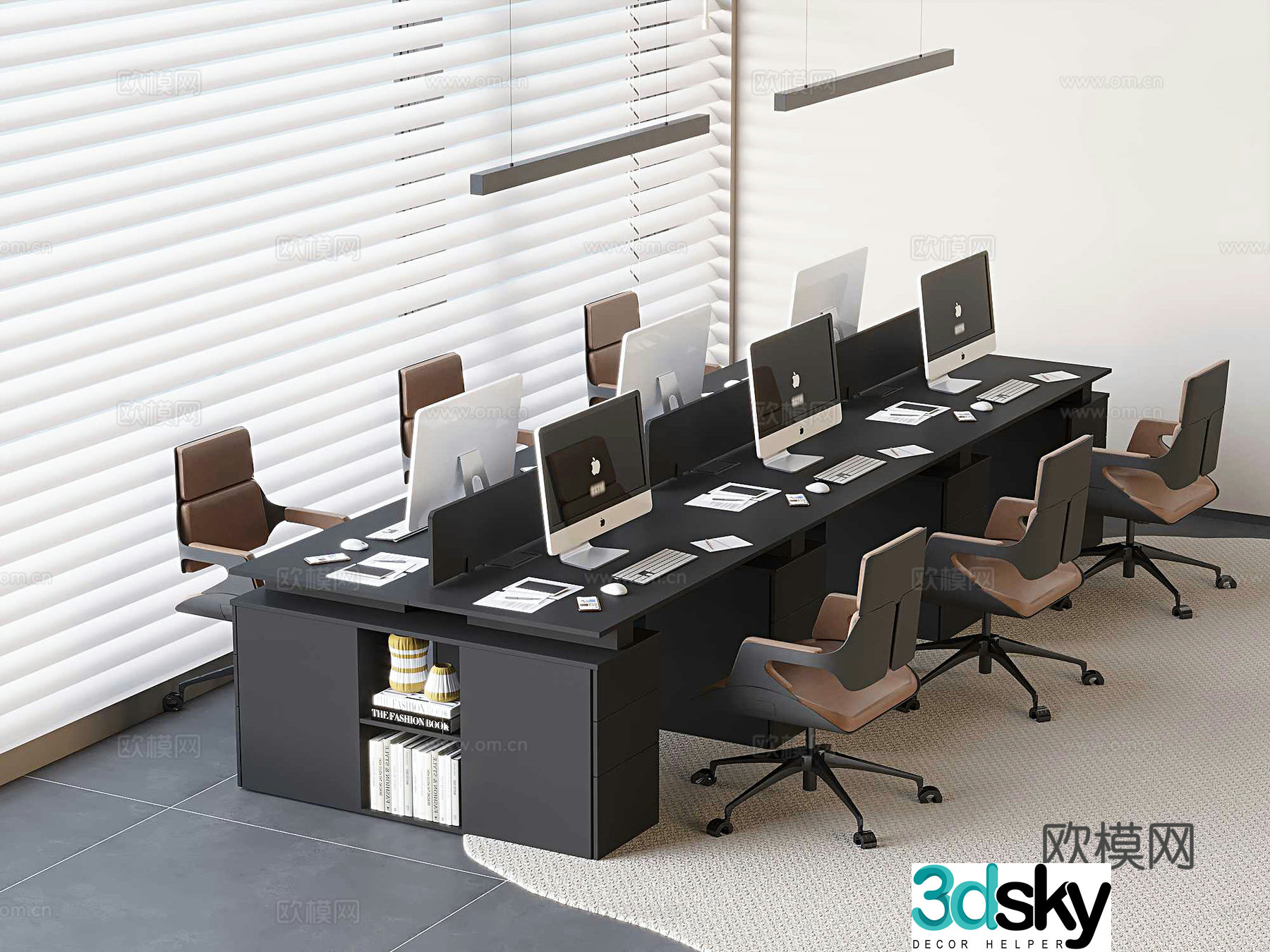 Office desk and chair 3d model