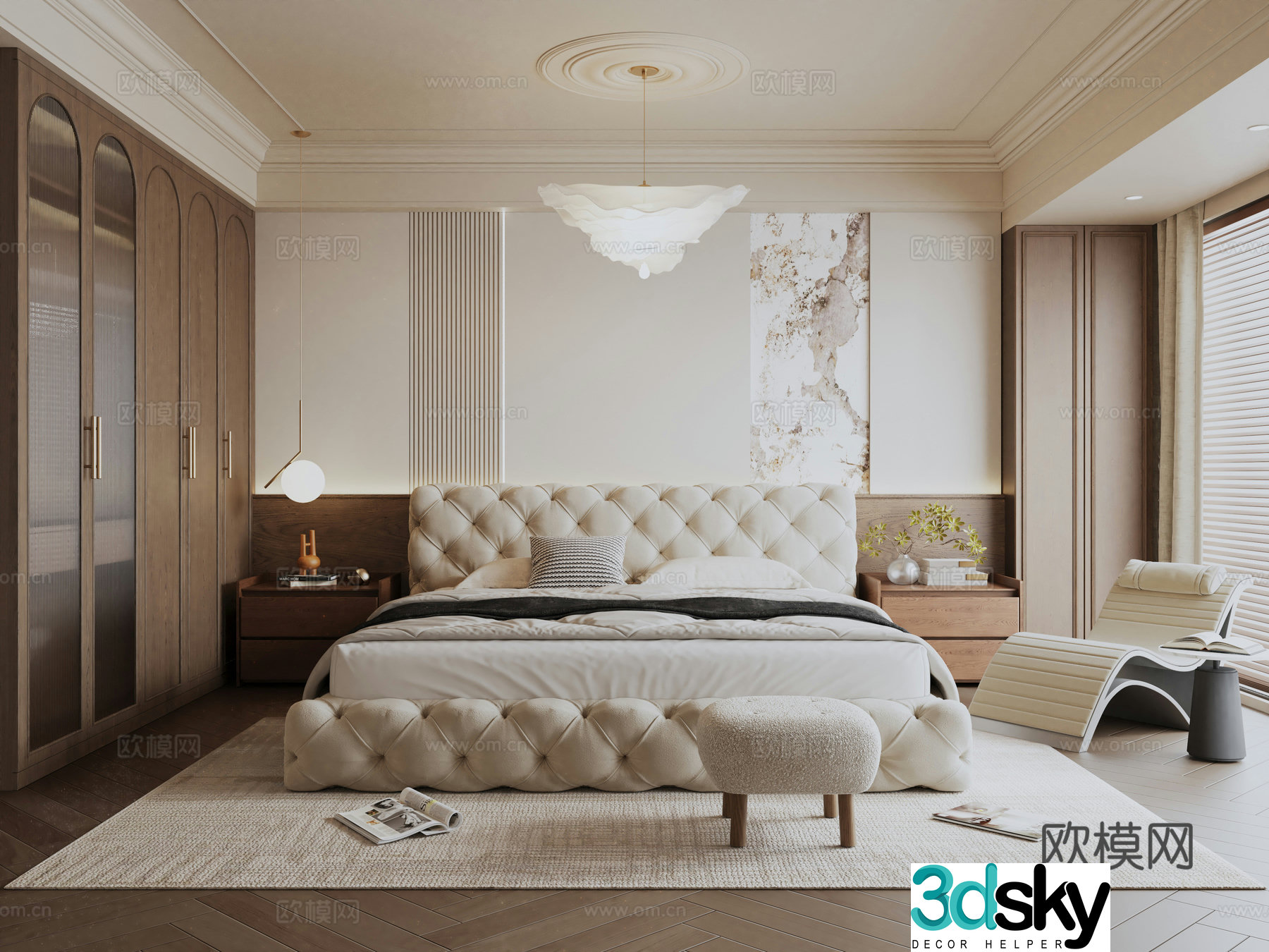 French bedroom master bedroom 3d model