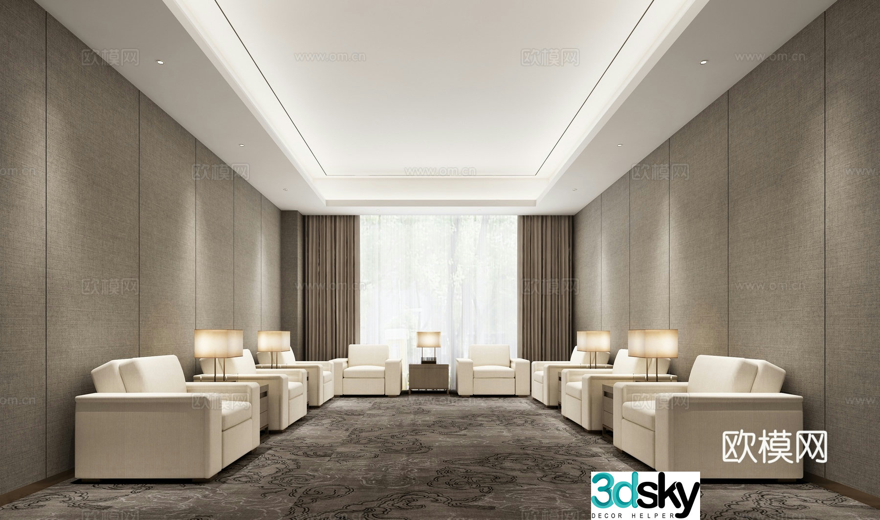 New Chinese style reception room 3D model