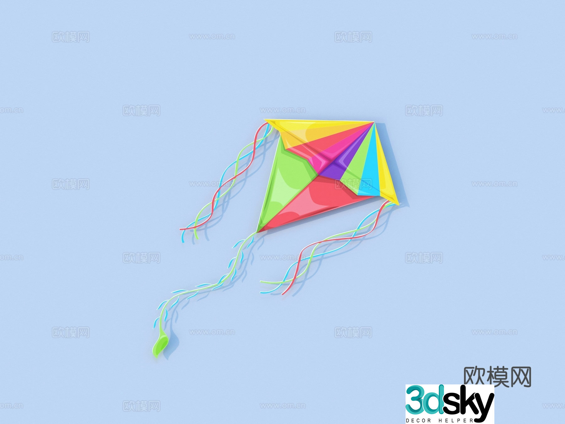 kite toy ornament decoration 3d model