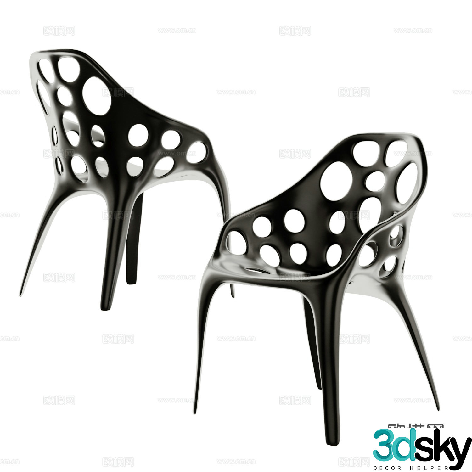 Modern chair dining chair 3d model