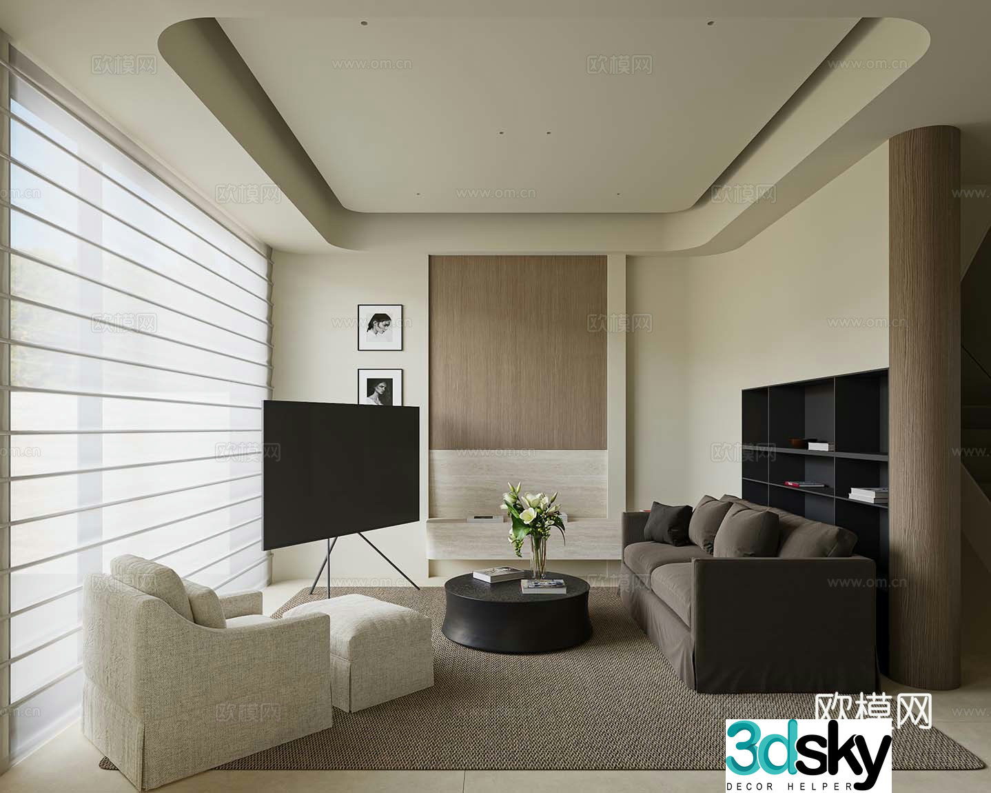 Modern living room 3d model