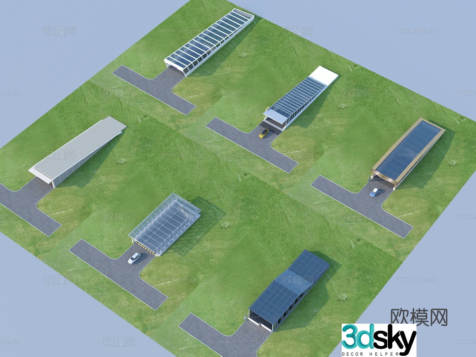 Underground garage parking lot entrance and exit 3D model