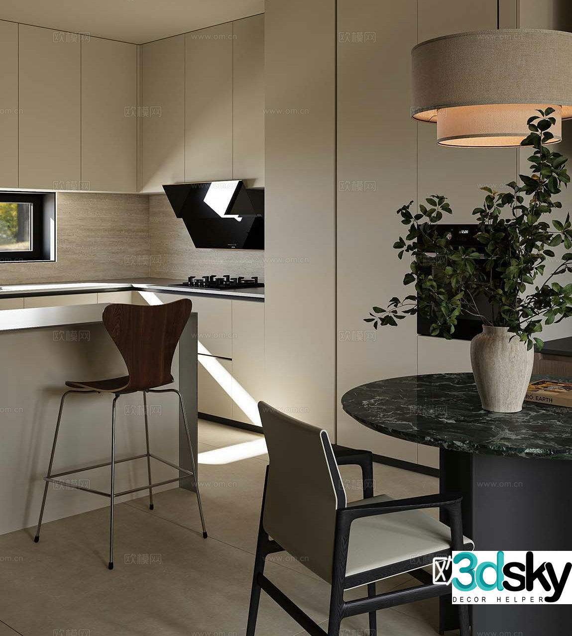Modern restaurant kitchen 3d model